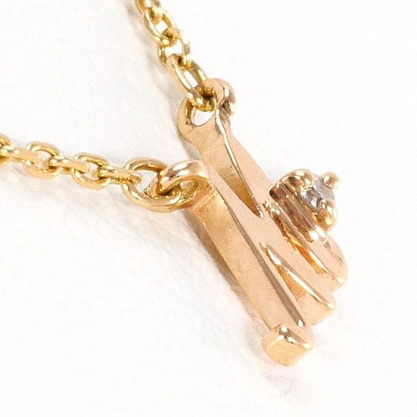 4℃ K10PG Diamond Necklace - 14K Gold Plated Elegant Pendant Jewelry for Women, Perfect for Anniversary, Wedding & Special Occasion Gifts