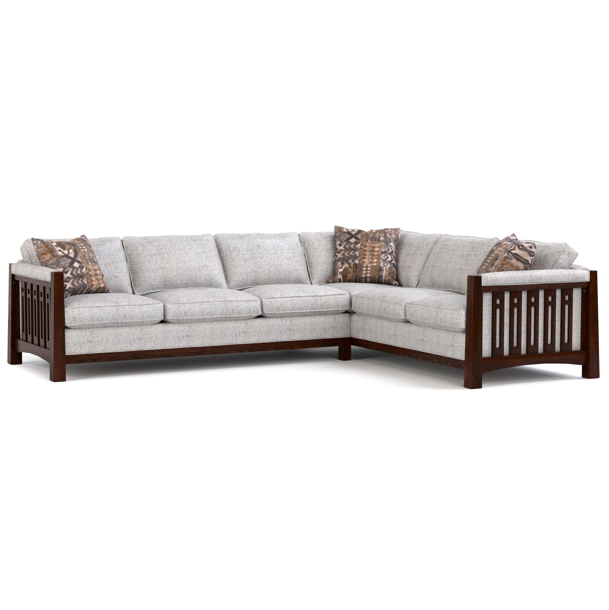 Highlands Sectional Sofa - Modern L-Shaped Couch with Reversible Chaise for Living Room, Family Room & Home Theater - Soft Fabric Upholstery & Sturdy Wood Frame