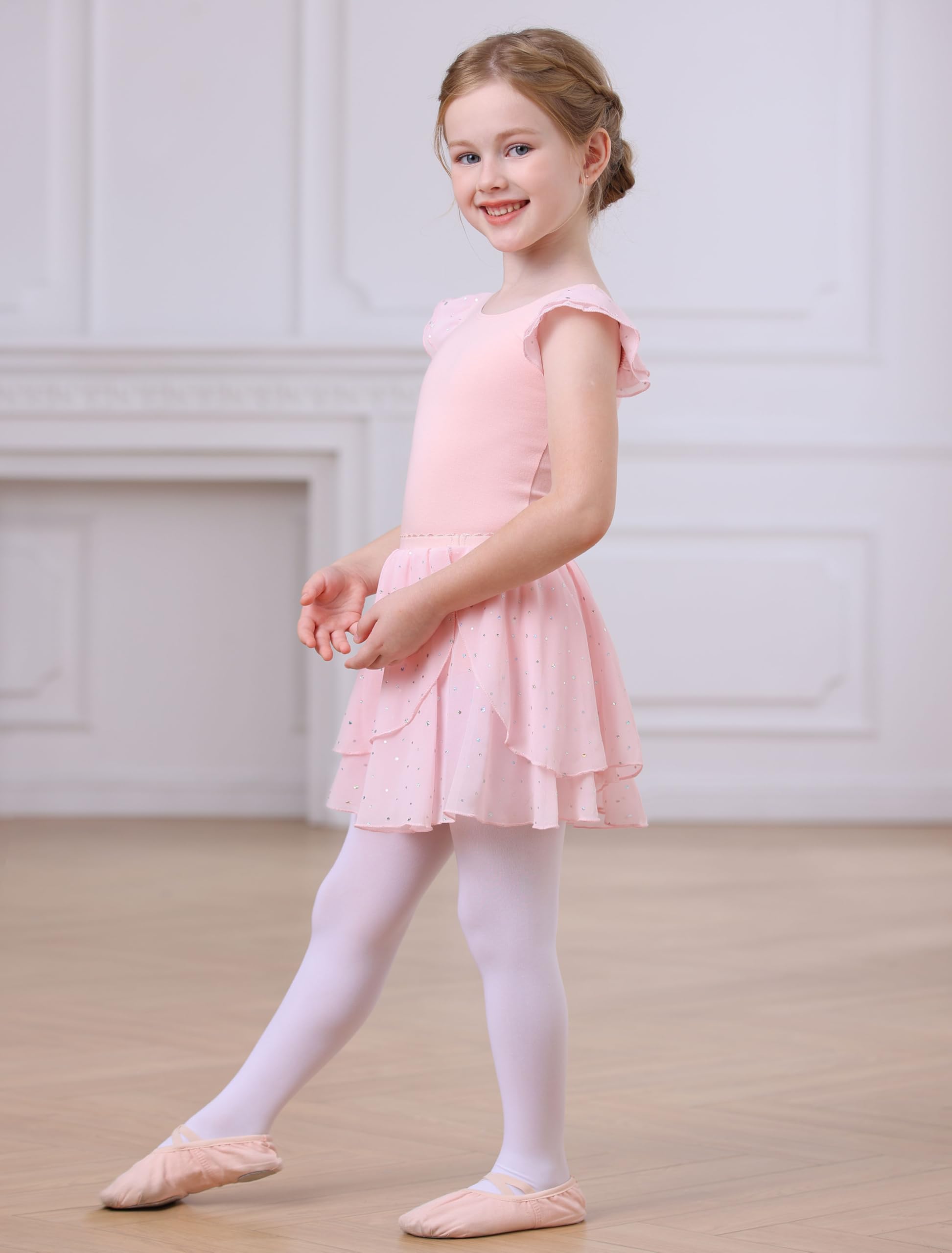Toddler Girls Ballet Leotard Dress - MDNMD Long Skirt Ballerina Outfit for Dance Class & Performance | Perfect for Recitals, Practice, and Ballet Costume Parties