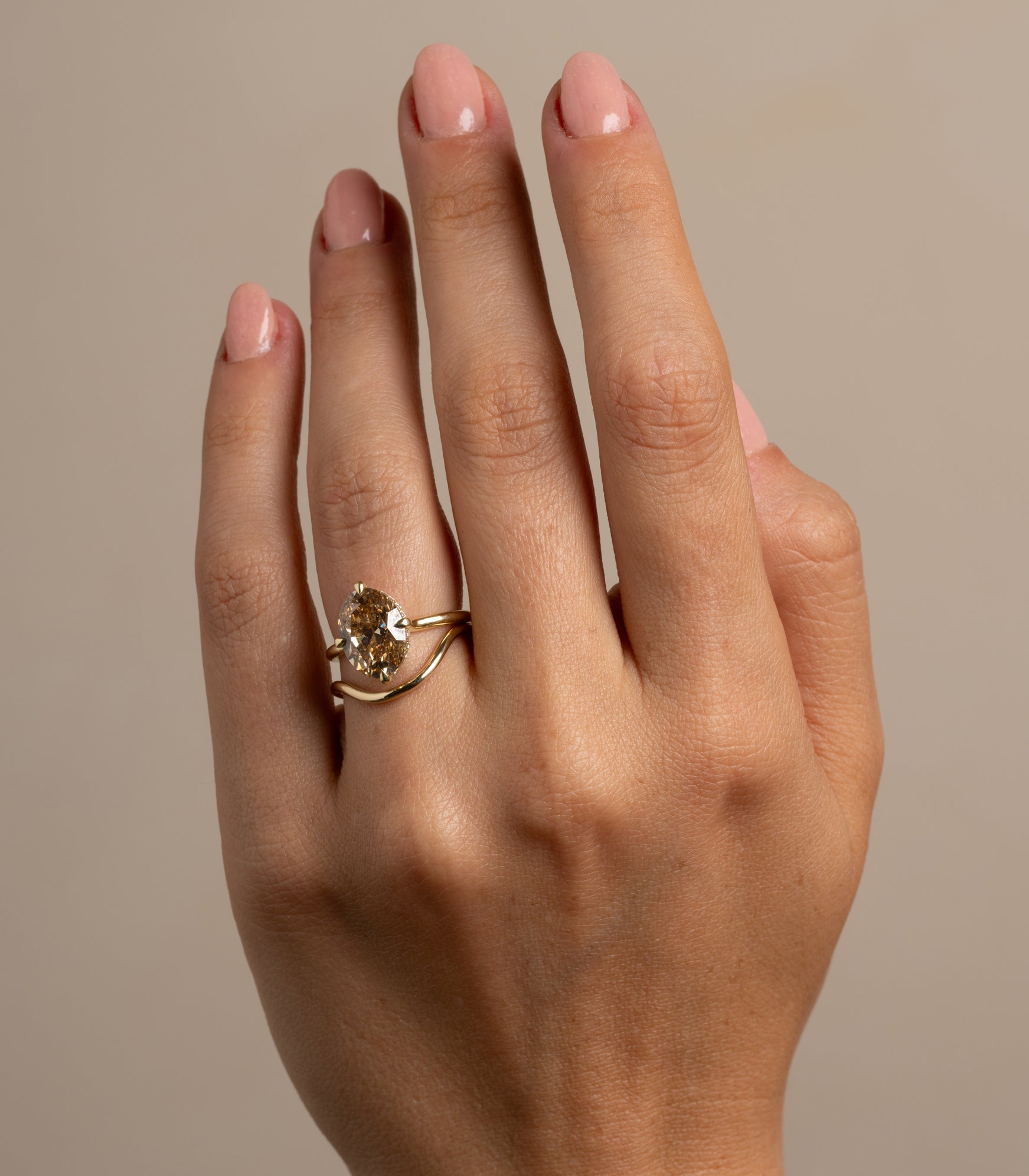 Beau Band Melted Nesting Ring - Unique Engagement & Wedding Ring Set for Women - Perfect for Proposals, Anniversaries, and Everyday Wear