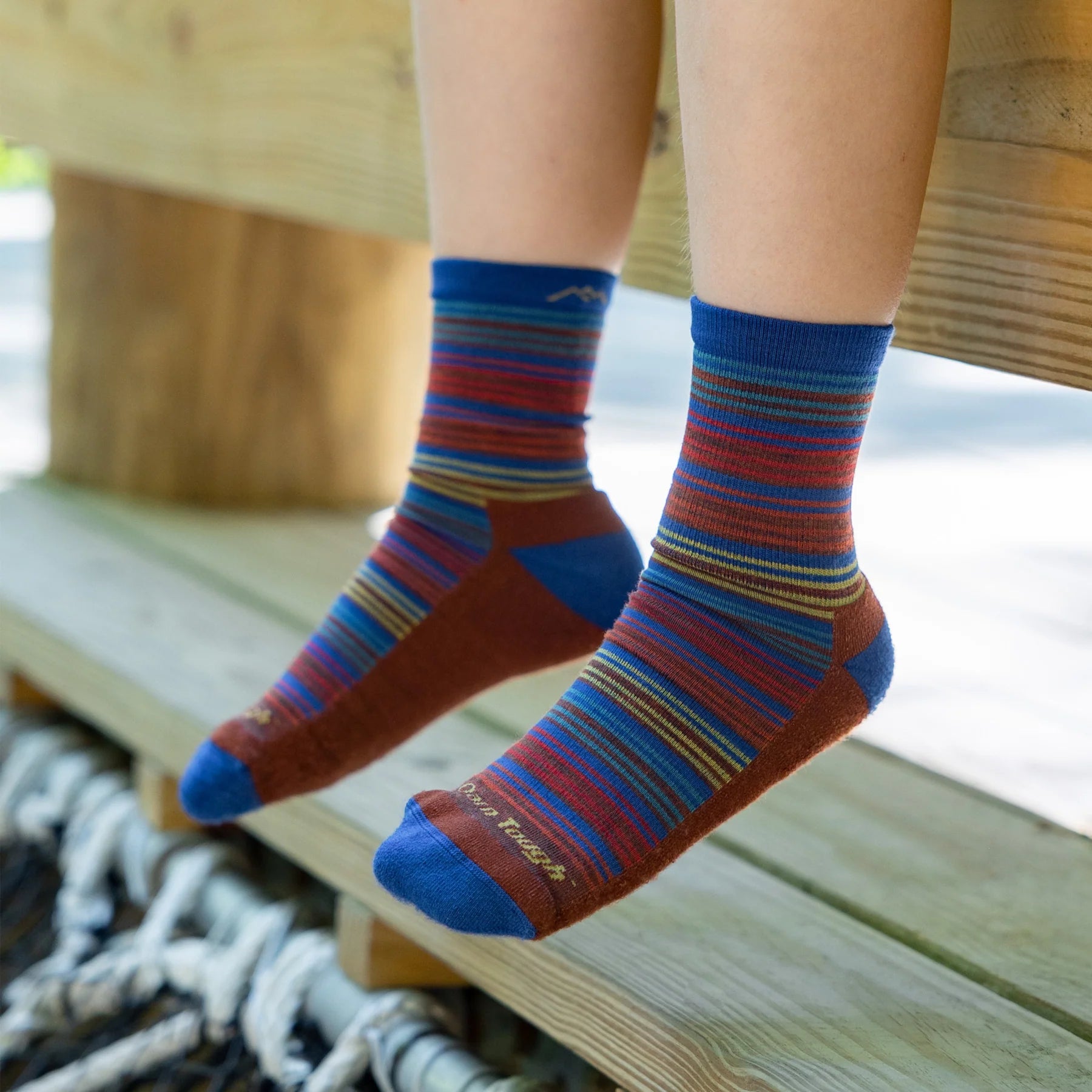Darn Tough Marine Zebra Canyon Micro Crew Light Socks for Hiking, Running & Outdoor Activities - Moisture-Wicking & Cushioned Performance Socks