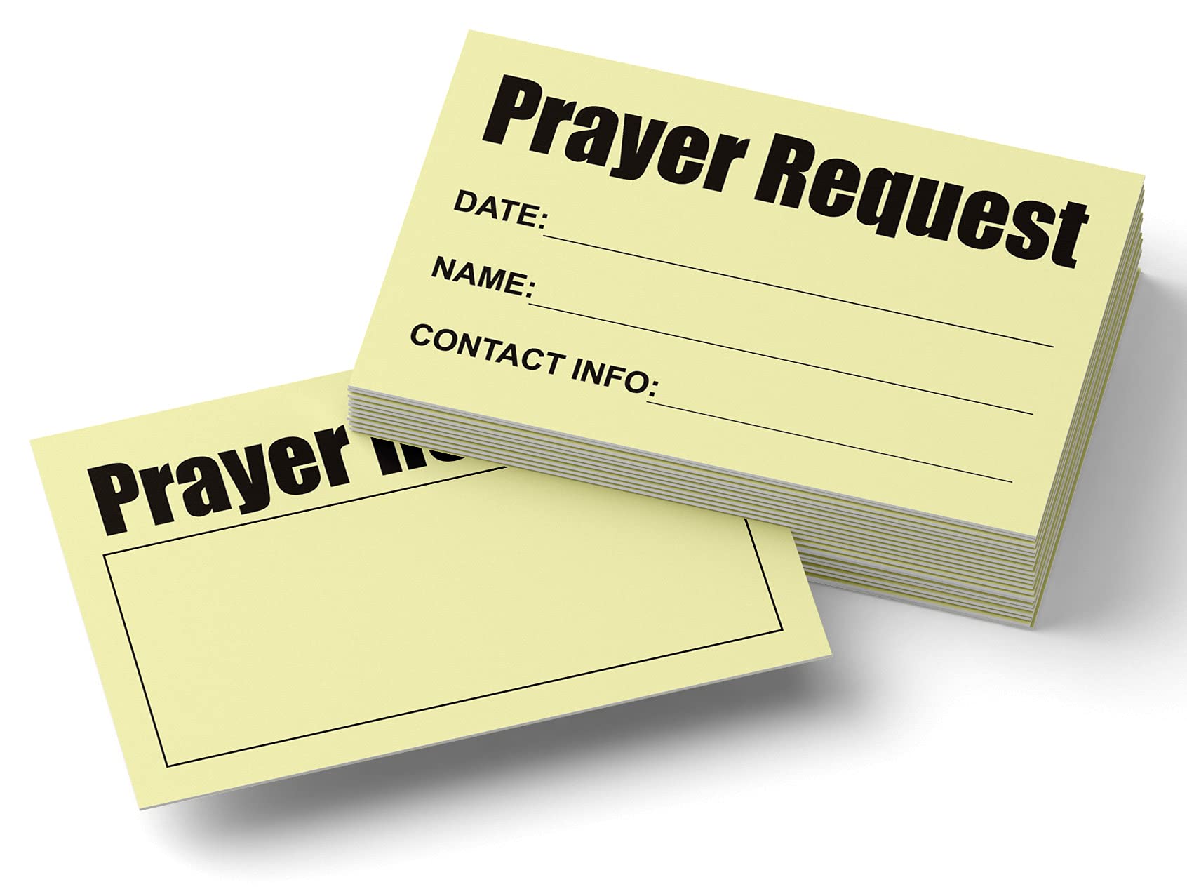 100-Pack Yellow Prayer Request Cards (2 x 3.5 Inches) - Perfect for Church Services, Bible Studies & Religious Events