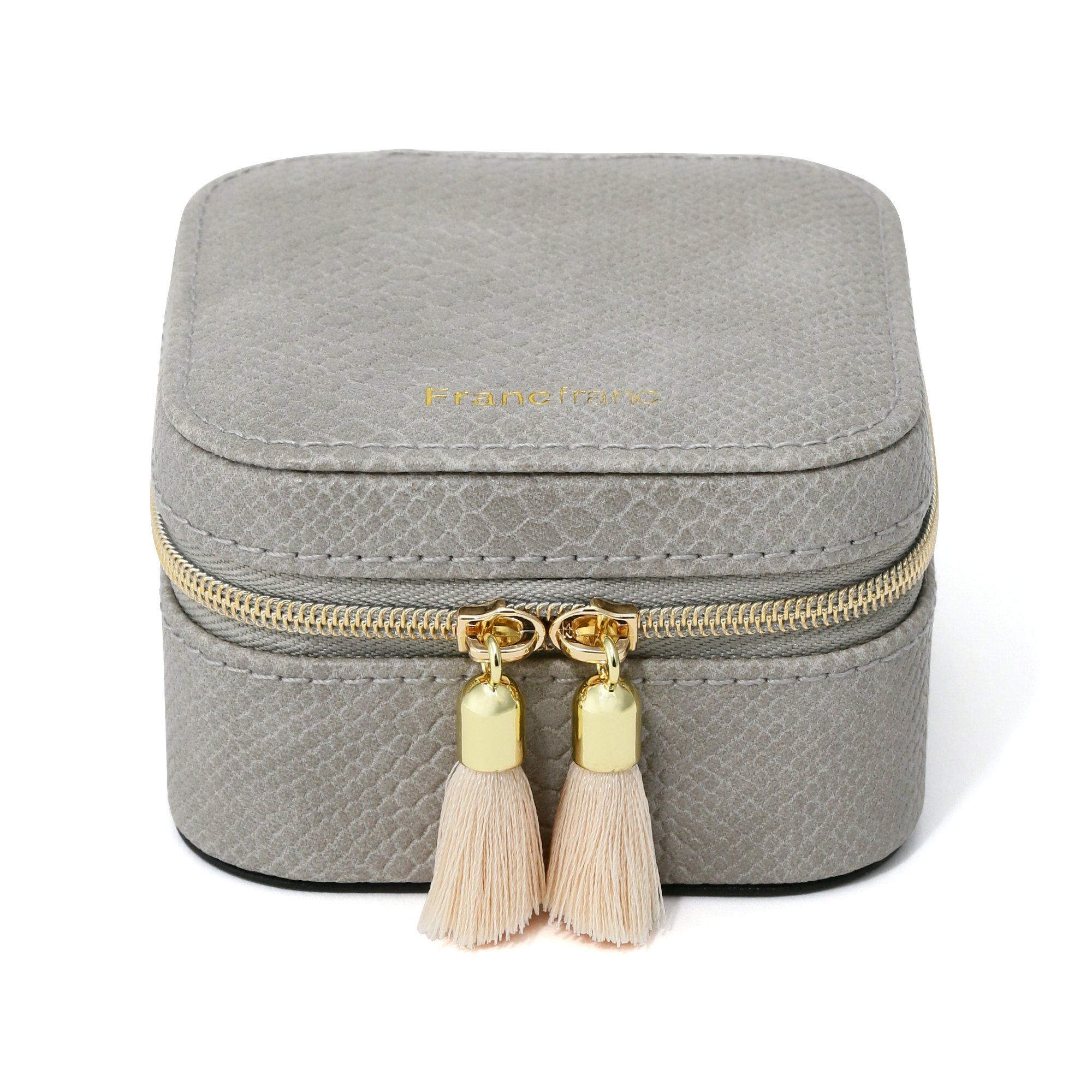Flavia Travel Jewelry Box Gray - Portable Jewelry Organizer for Necklaces, Rings & Earrings - Perfect for Vacation, Business Trips & Gifts