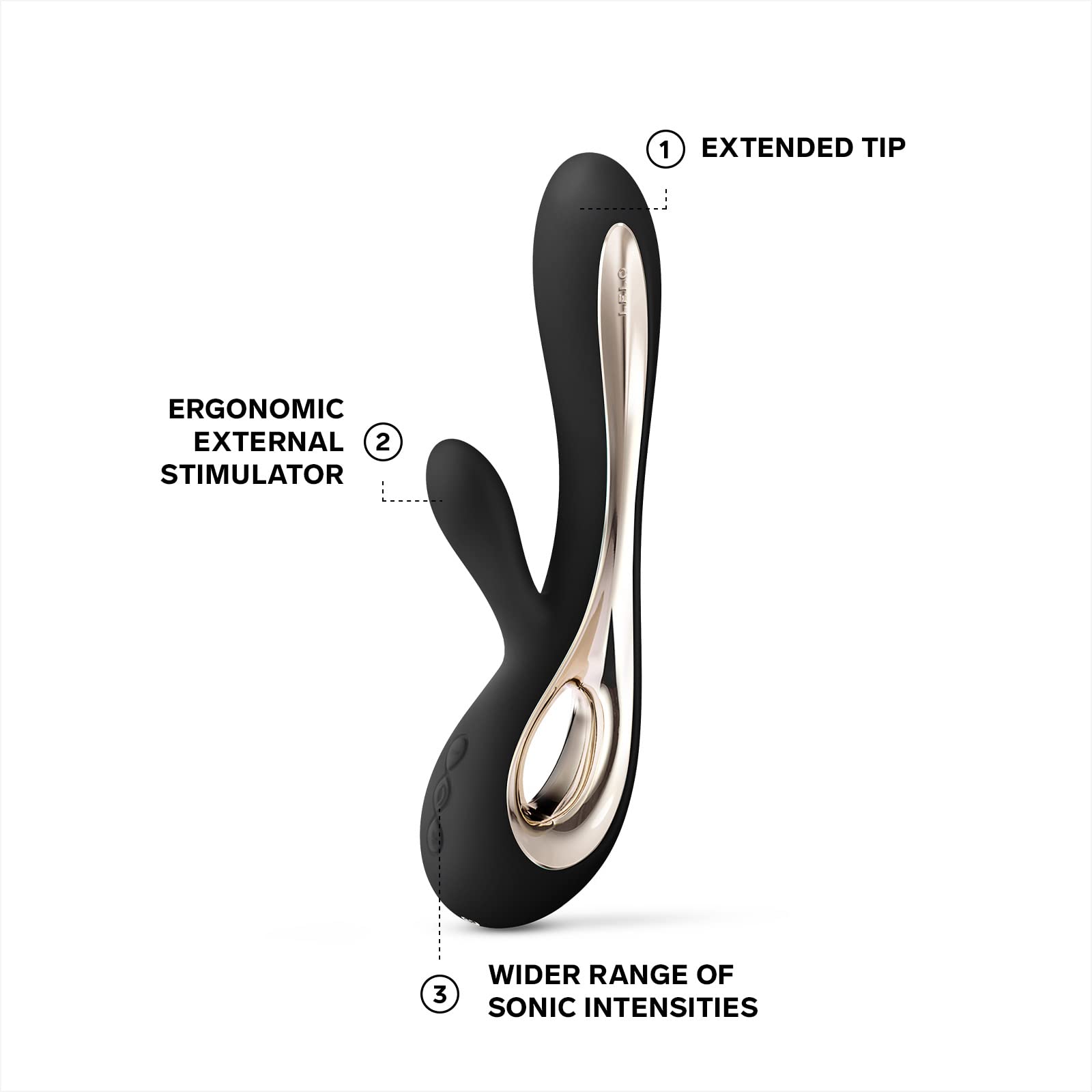 LELO Soraya 2 Rabbit Vibrator for Women - Dual Stimulation Clitoral & G-Spot Vibrator, Waterproof Adult Sex Toy for Her - Perfect for Solo Play & Couples Intimacy, Black
