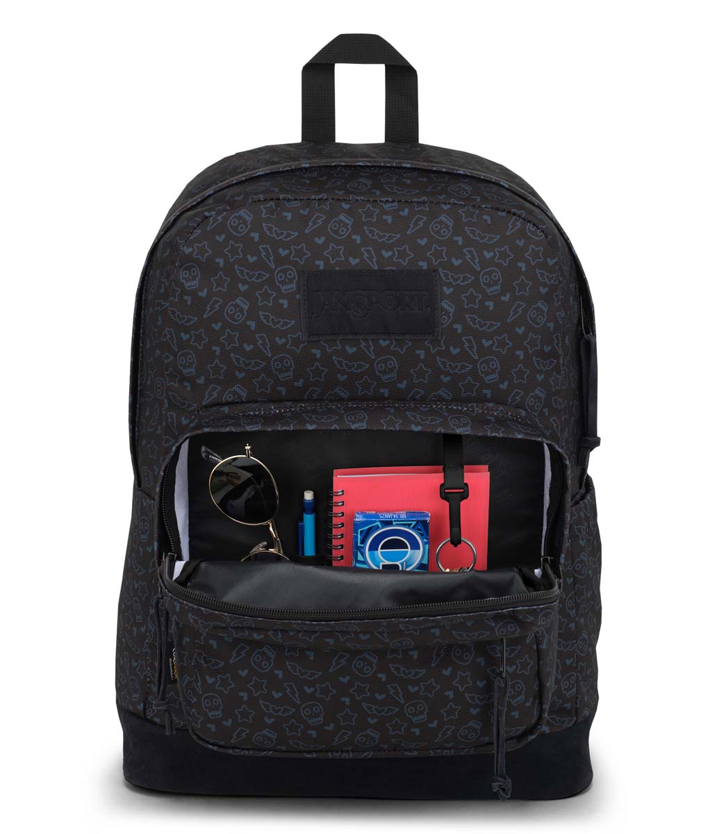JanSport Right Pack Backpack - Lightweight Laptop Backpack with Subtle Skull Design for School, College & Travel | Durable Bookbag for Students & Commuters