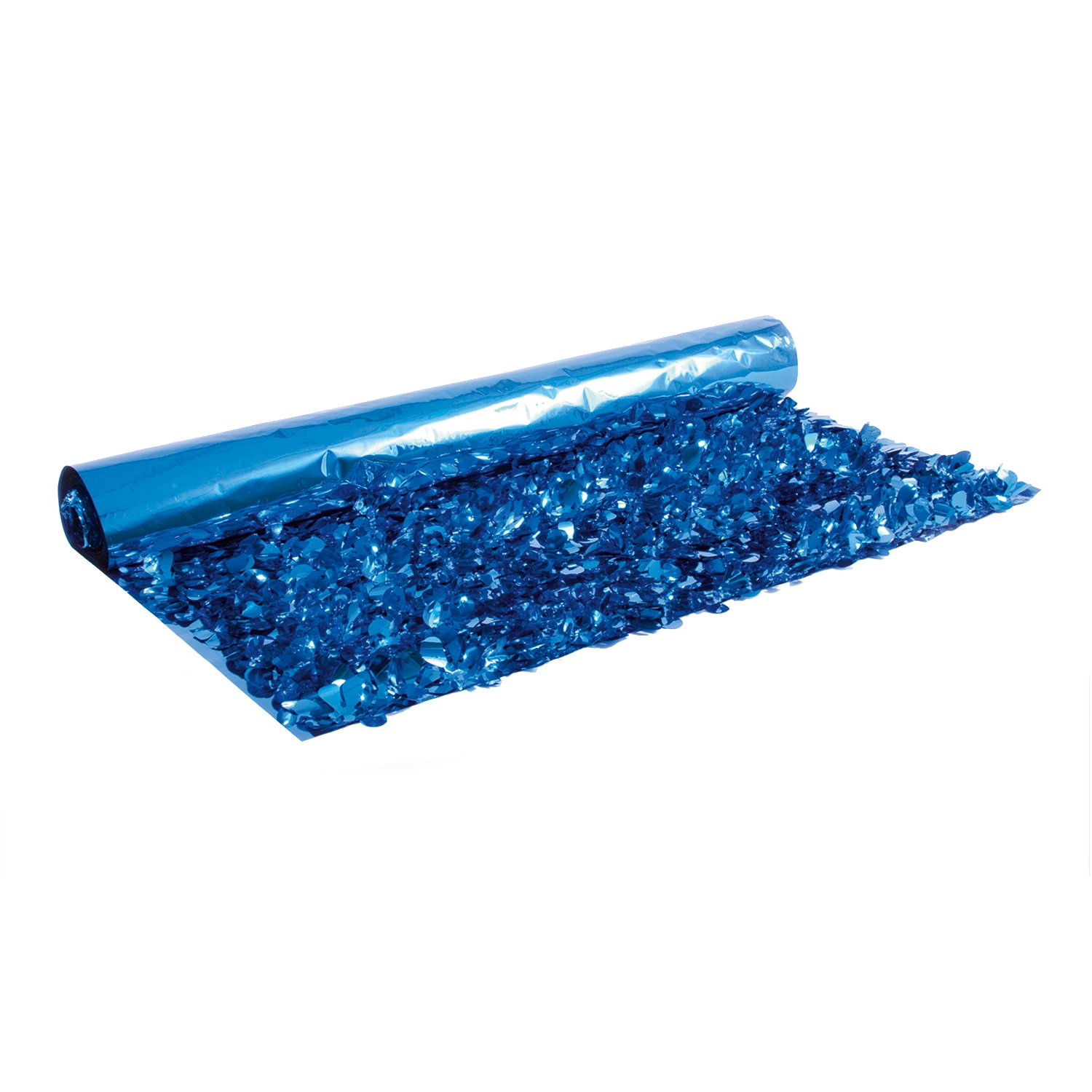 CC Home Furnishings 15ft Blue Metallic Floral Party Streamers - Elegant Contemporary Decor for Weddings, Baby Showers & Birthday Parties