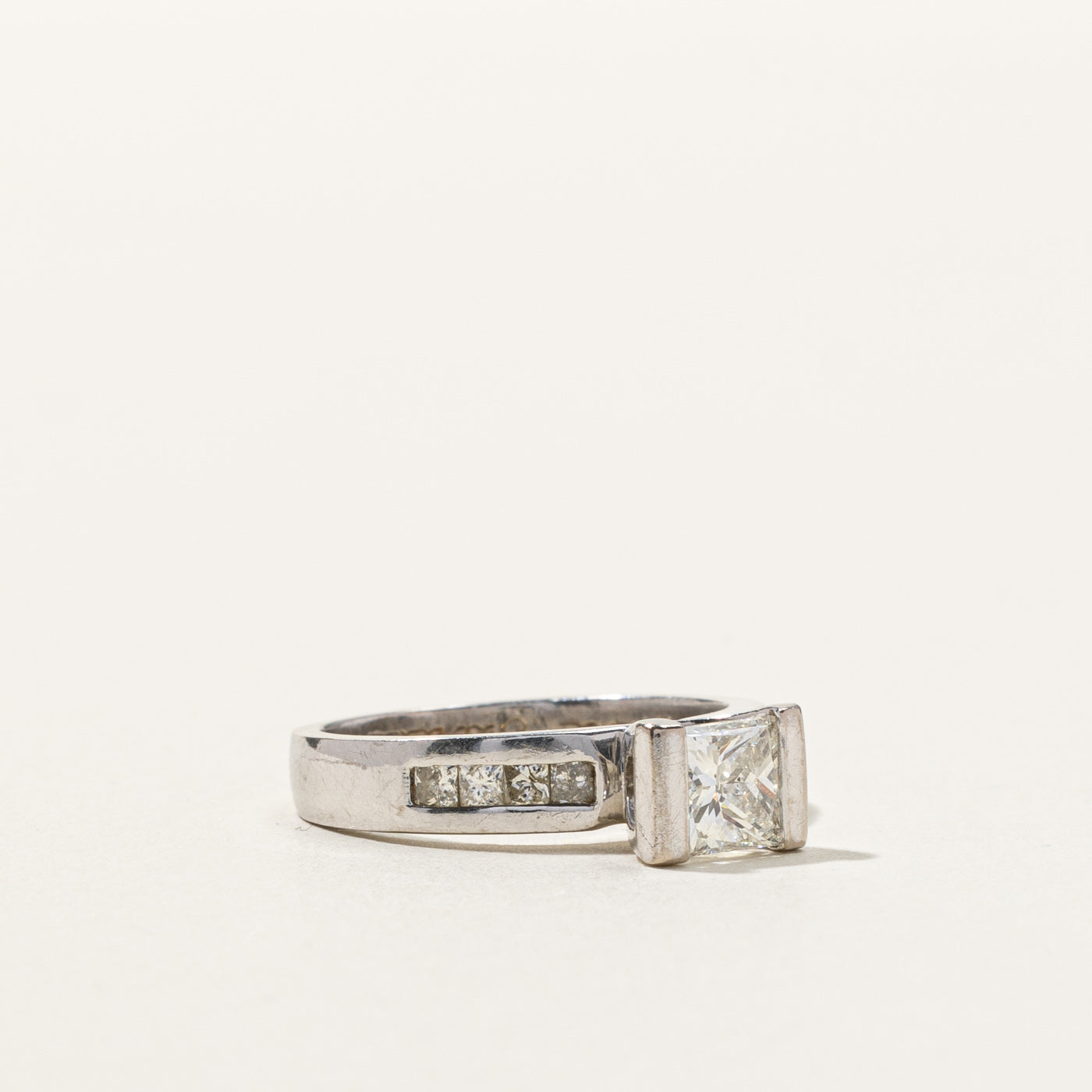 1.00ctw Princess Cut Diamond Ring with Accent Stones | Size 5 | I1 Clarity H/I Color | Elegant Engagement & Wedding Jewelry Gift