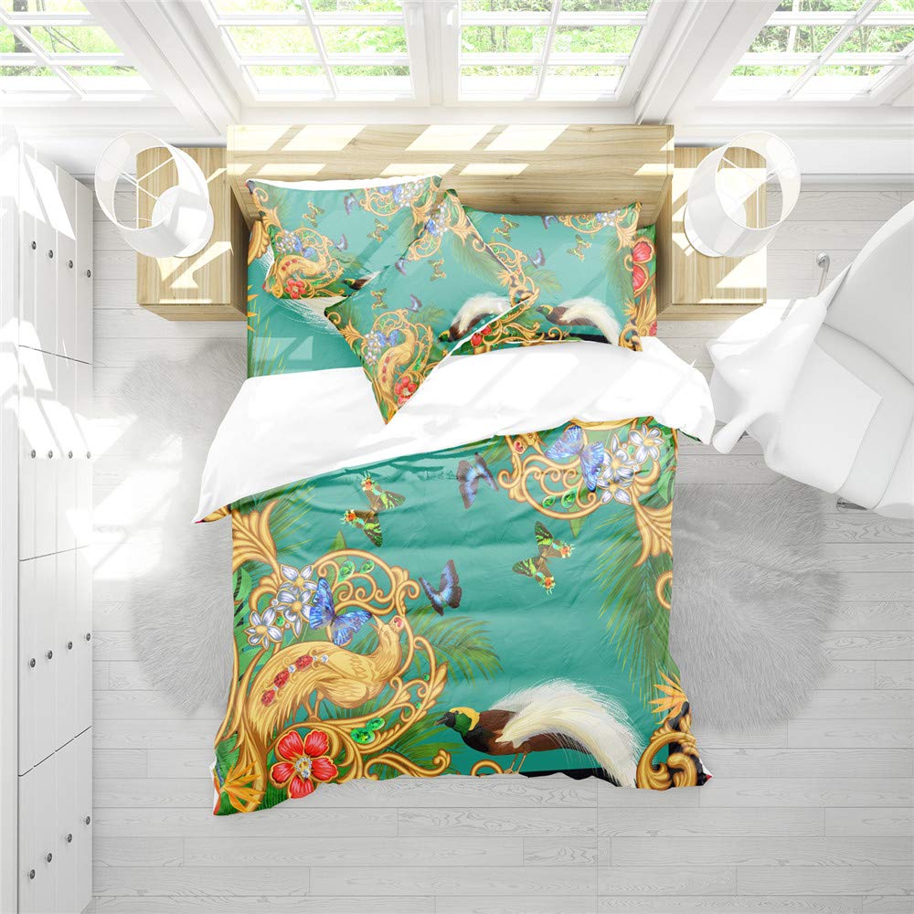 Chinese Style Dragon Phoenix Duvet Cover Set - Elegant Wedding Bedding for Bedroom Decor, Twin/Full/Queen/King Size (3/4 Piece Set with Duvet Cover & Pillow Shams) - Perfect for Master Bedroom, Guest Room, and Luxury Hotel Decor (Queen Size, 3-Piece Set)