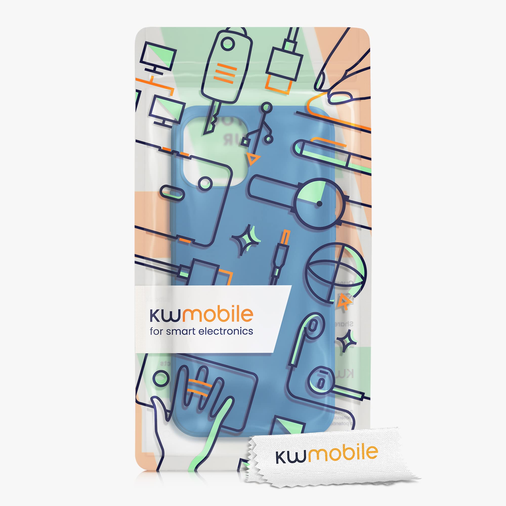 kwmobile Slim Protective TPU Silicone Phone Case for Apple iPhone 12 & iPhone 12 Pro - Blue Reef - Shockproof Cover for Everyday Use & Outdoor Activities