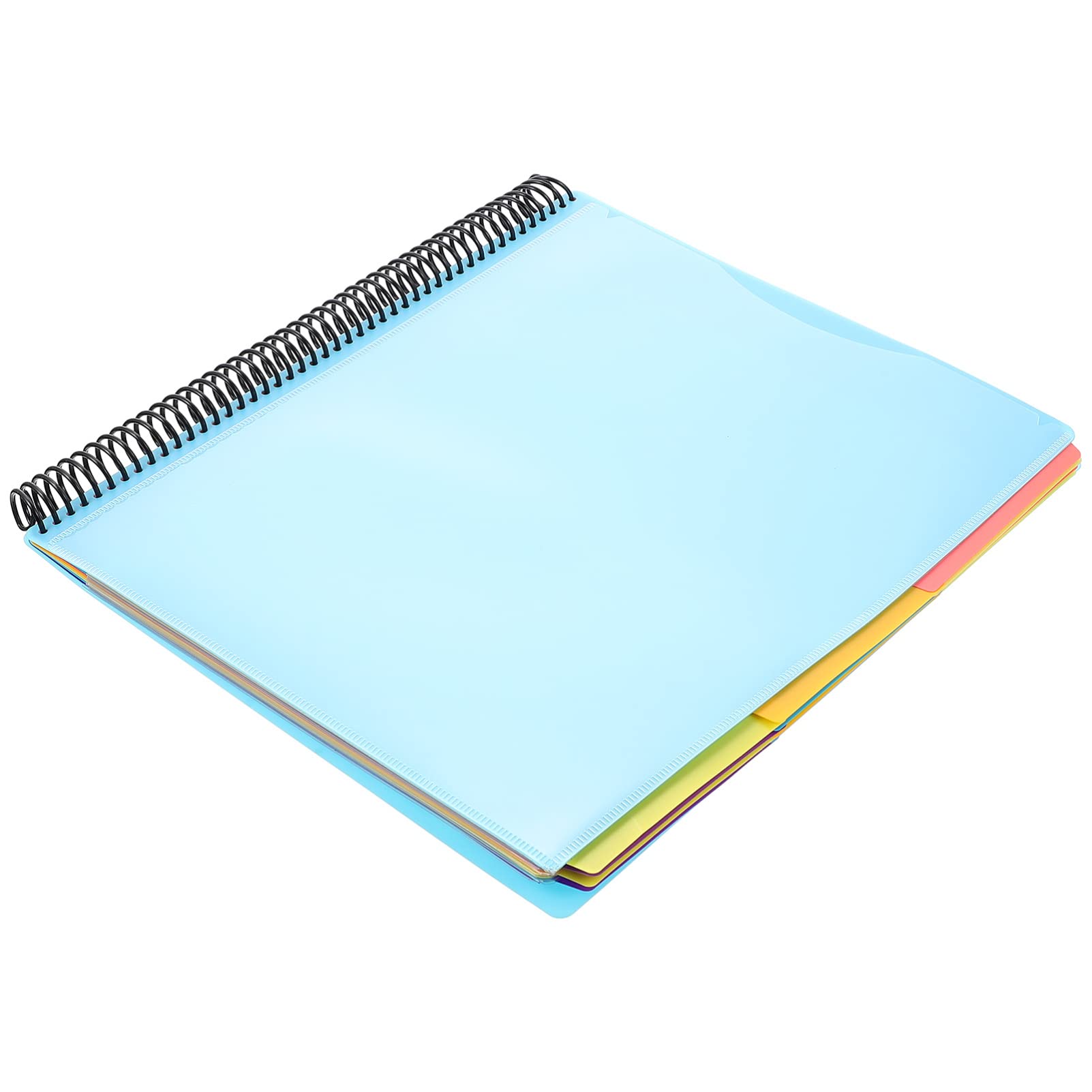 Coil Notebook Folder - Spiral Bound Document Organizer with Pockets for School, Office & Home Use | File Storage Holder for Papers, Notes & Documents