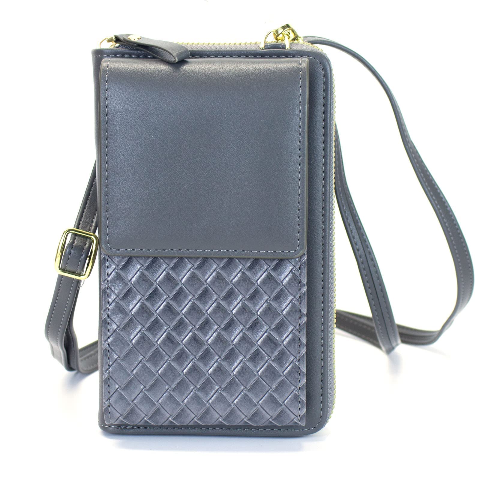 Women's Small Crossbody Bag - Woven Leather Phone Purse with Card Slots & Zip Wallet | Casual Daypack Satchel Handbag for Everyday Use, Travel & Shopping