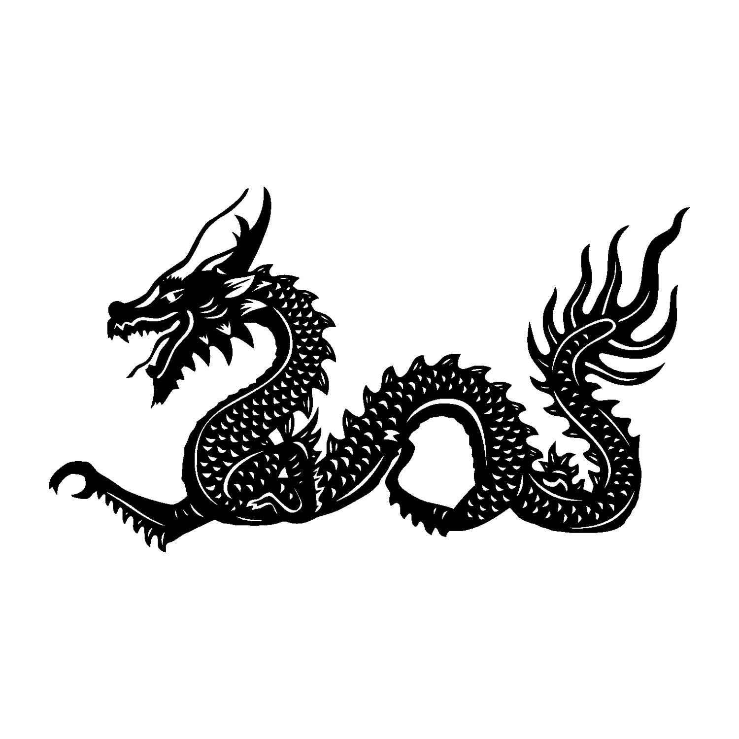 Chinese Dragon Wall Decal - Asian Oriental Style Removable Wall Sticker - Custom Color Home Decor for Kids Room & Game Room - 36
