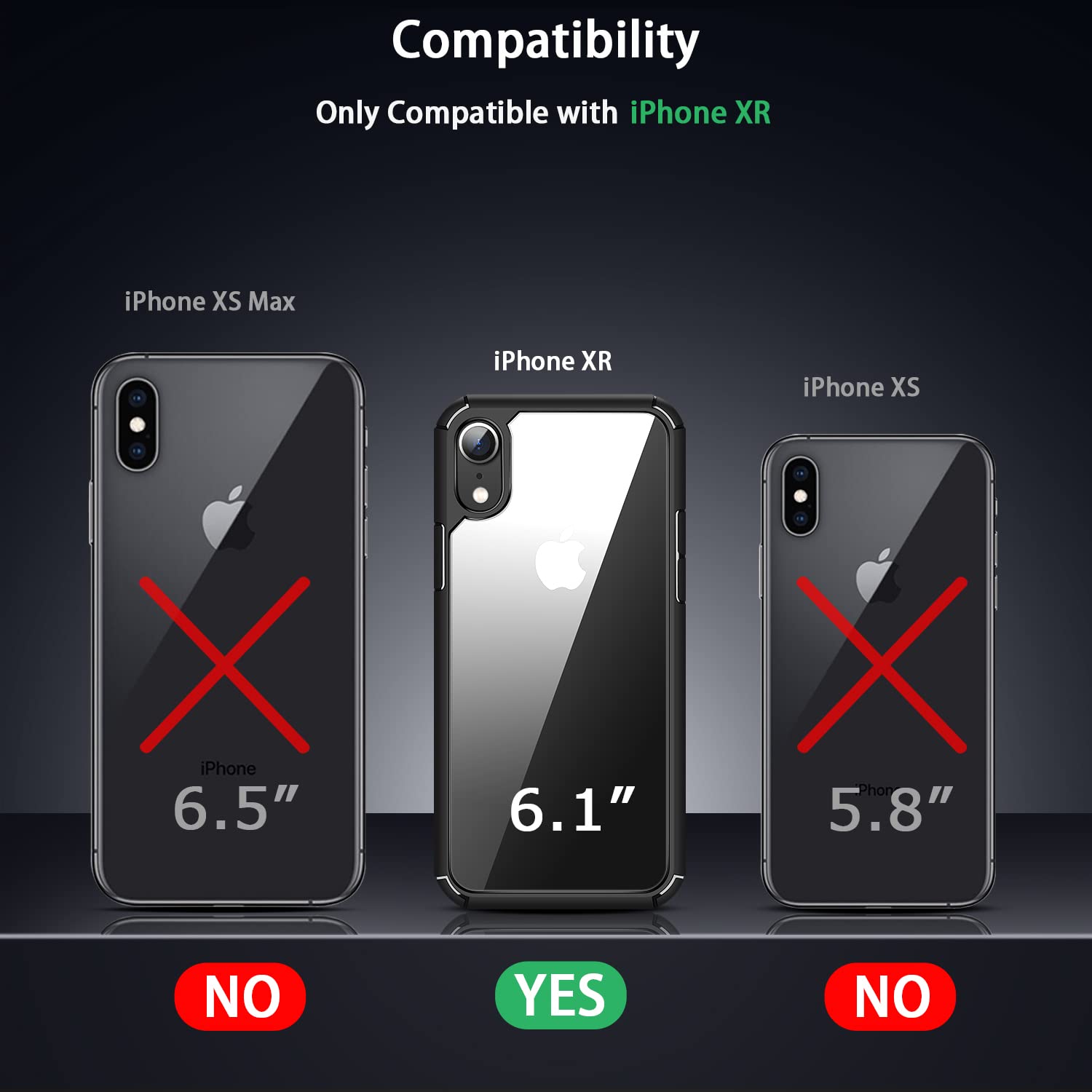 Amizee Military Grade Protective Case for iPhone XR - Slim Crystal Clear Back with Included Screen Protector | Shockproof & Durable Phone Cover for Everyday Use, Travel & Outdoor Activities