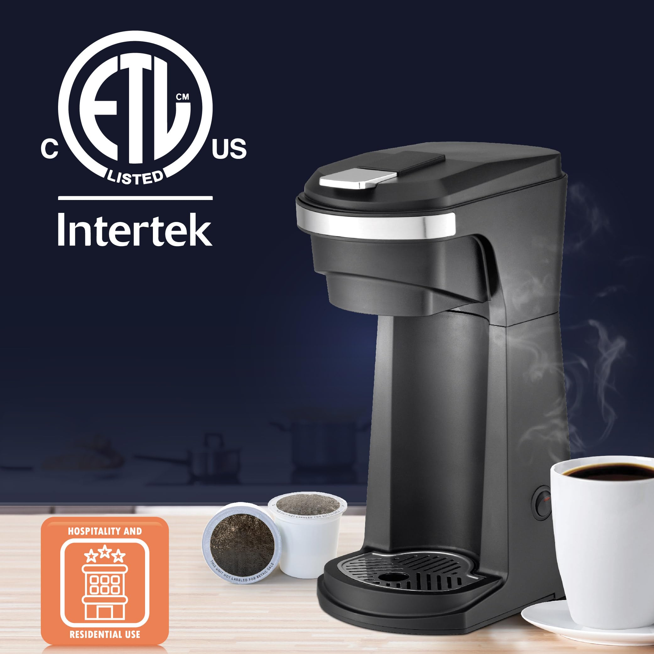 Premium Single Serve Coffee Maker - Compatible with K-Cups & Ground Coffee, Large Water Reservoir, Adjustable Cup Tray for Travel Mugs - Perfect for Home, Office & Travel Use
