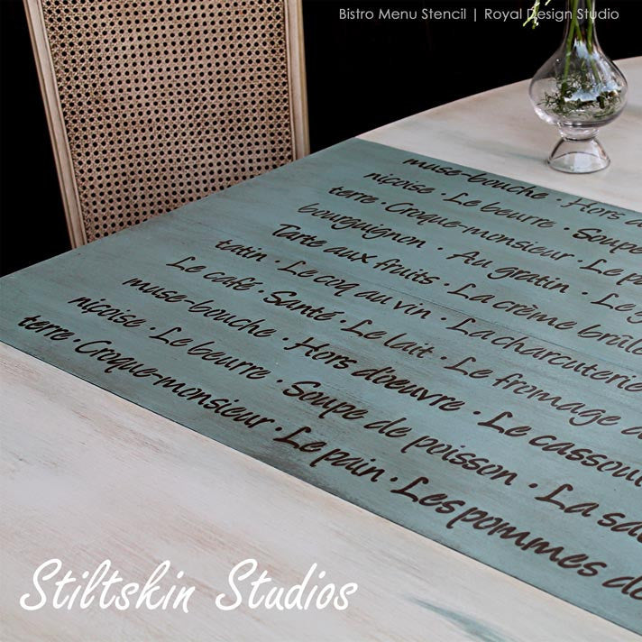 French Menu Lettering Stencil Set - Reusable Plastic Alphabet Stencils for DIY Signage, Chalkboards & Restaurant Menus - Perfect for Cafe, Bistro & Home Decor Projects