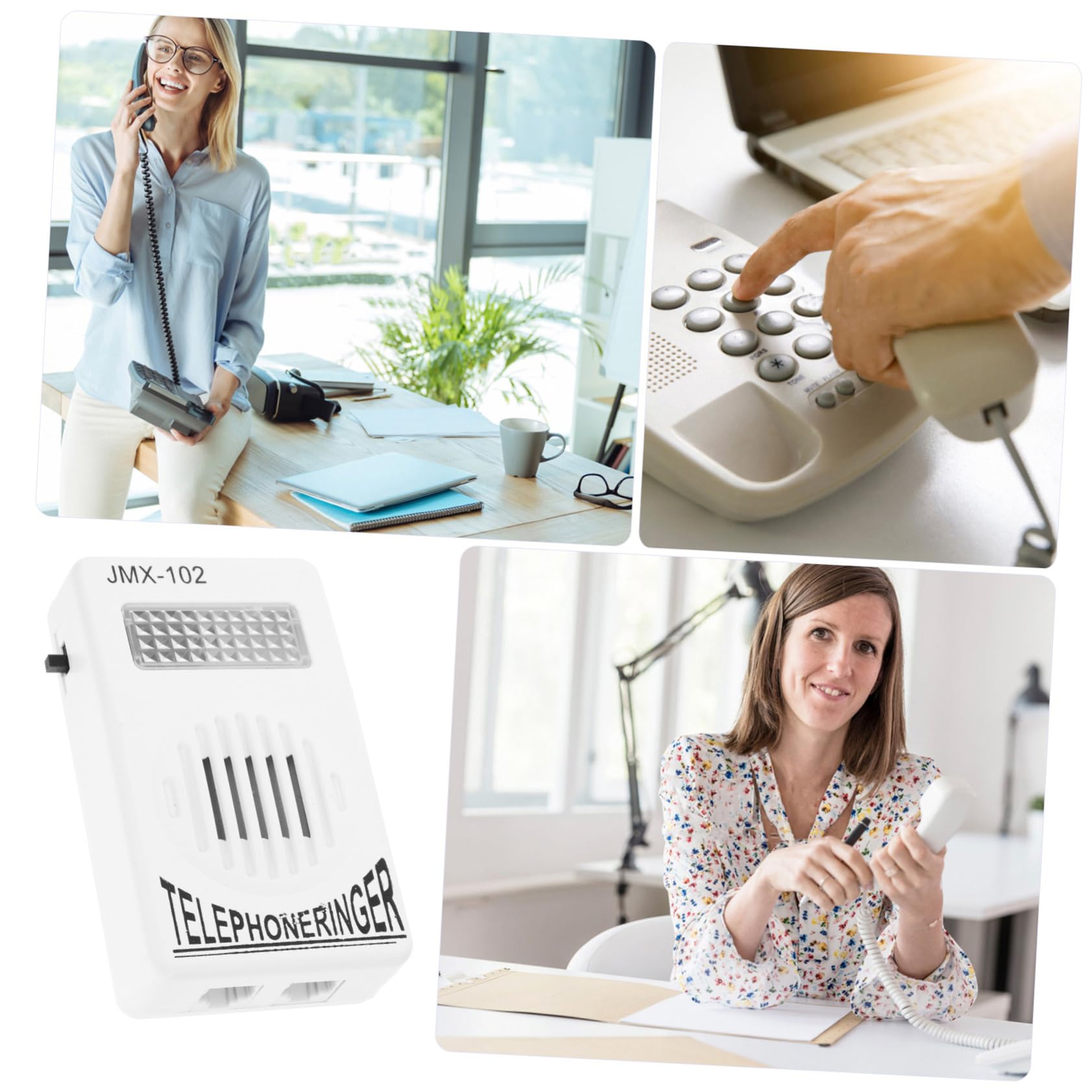 BRIGHTFUFU Phone Amplifier - 5 Pack White PP Telephone Ring Booster & Volume Enhancer for Home, Office, and Elderly Use