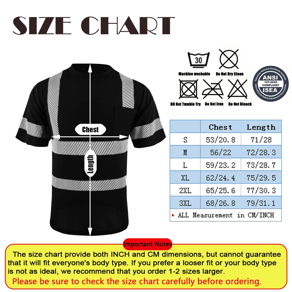 ANSI Class 3 Hi Vis Safety Shirts with Heat Transfer Reflective Strips - High Visibility Work Shirts for Men & Women - Ideal for Construction, Road Work & Nighttime Safety