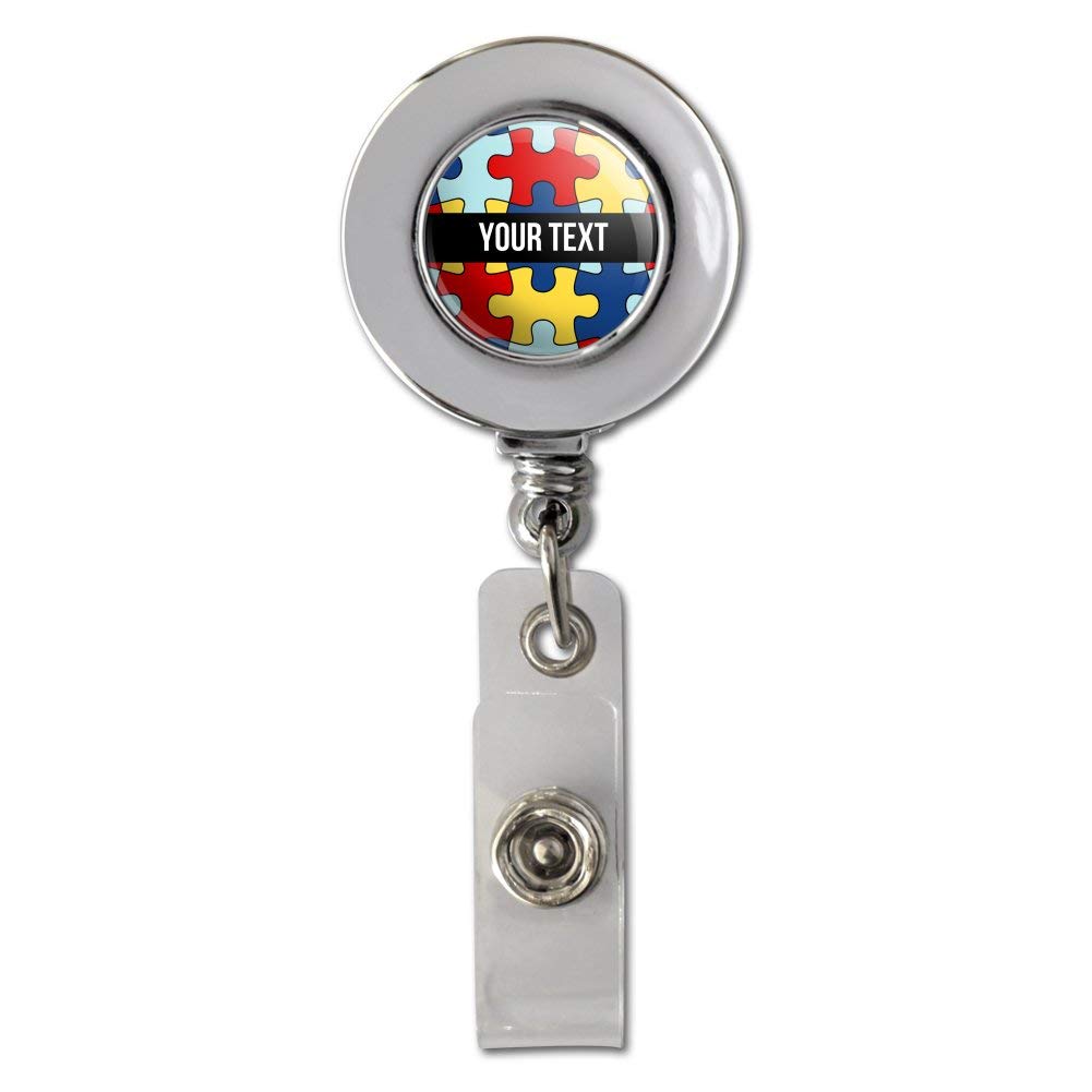 Custom Autism Awareness Retractable Badge Holder for ID Cards - Office & Events