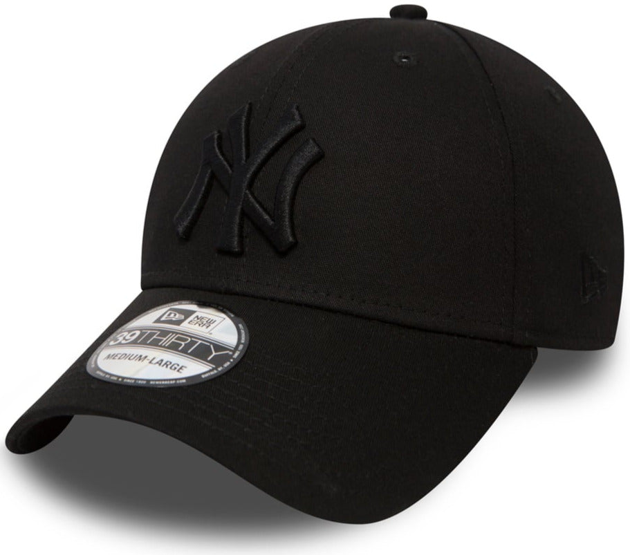 New York Yankees New Era 39Thirty Stretch Fit Baseball Cap - Adjustable All-Black MLB Hat for Men & Women | Perfect for Baseball Games, Streetwear & Casual Outfits