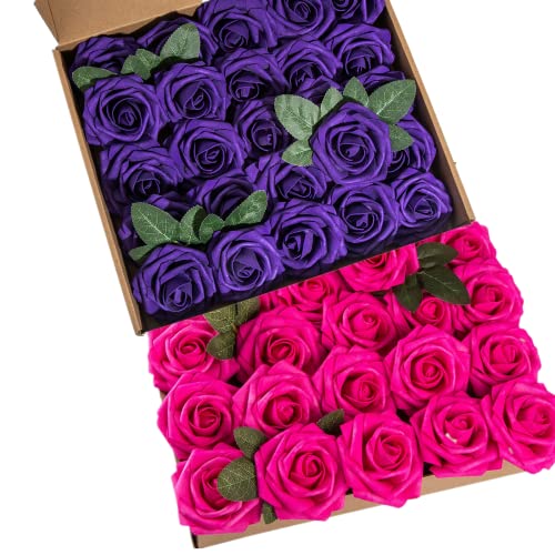 50pcs Hot Pink&purple
