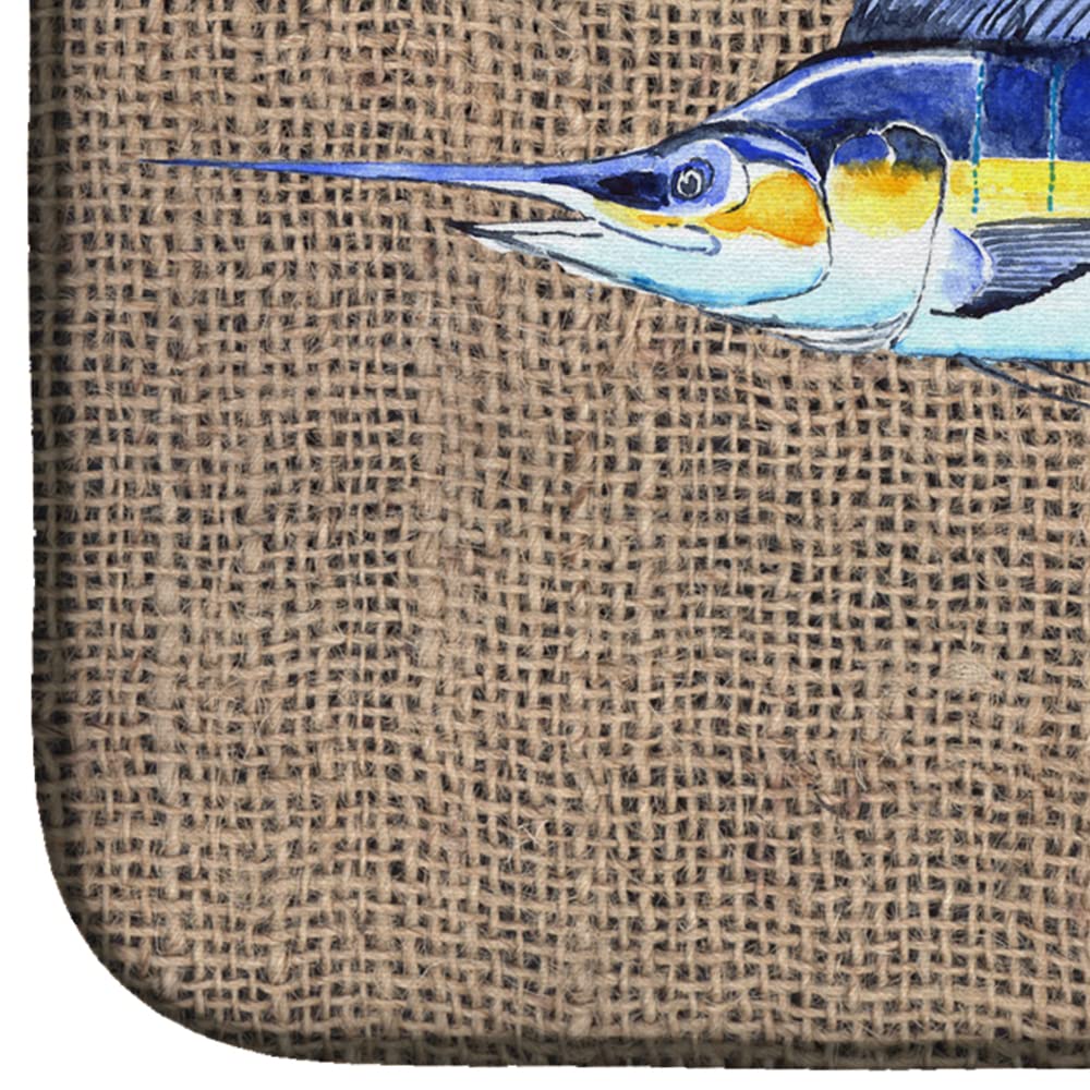 Caroline's Treasures 8773DDM Fish - Marlin Absorbent Dish Drying Mat | 14 x 21 Inch Non-Slip Kitchen Counter Mat | Colorful Dish Drainer Pad for Countertops | Perfect for Drying Dishes, Protecting Surfaces & Adding Style to Your Kitchen