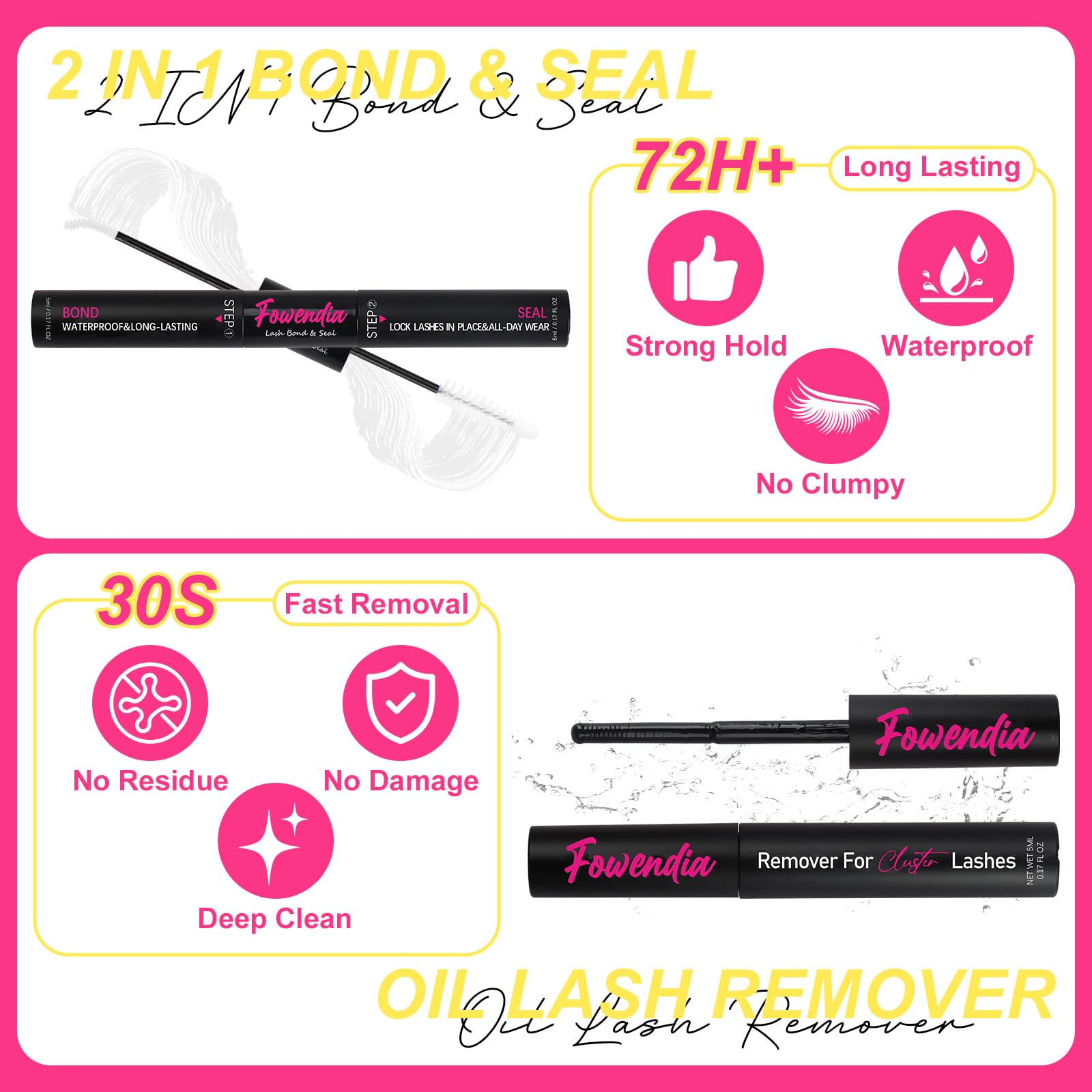 3D Fluffy Cluster Lashes D Curl - DIY Eyelash Extension Kit with Natural Look (8-18mm) | Includes Bond, Seal & Remover | Ultra-Invisible Band & No-Glue Lower Lashes by Daffofil - Perfect for Daily Wear, Special Occasions & Professional Makeup Looks