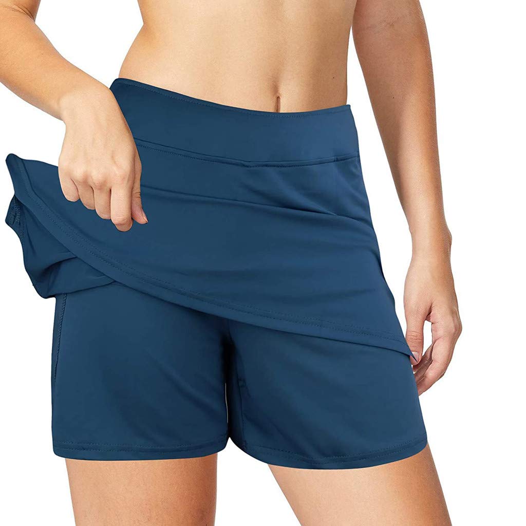 Bblulu Women's 2-in-1 High Waisted Running Shorts with Pockets - Tummy Control Workout Shorts for Gym, Yoga, Jogging & Athletic Activities | Perfect for Training, Fitness & Outdoor Sports