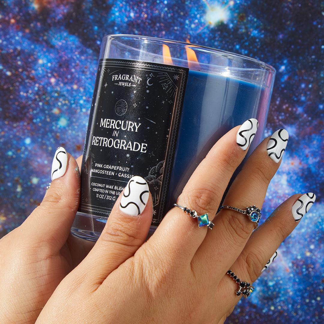 Mercury in Retrograde Jewel Candle - Zodiac Inspired Scented Soy Wax Candle with Hidden Ring | Perfect for Meditation, Relaxation & Spiritual Gifts