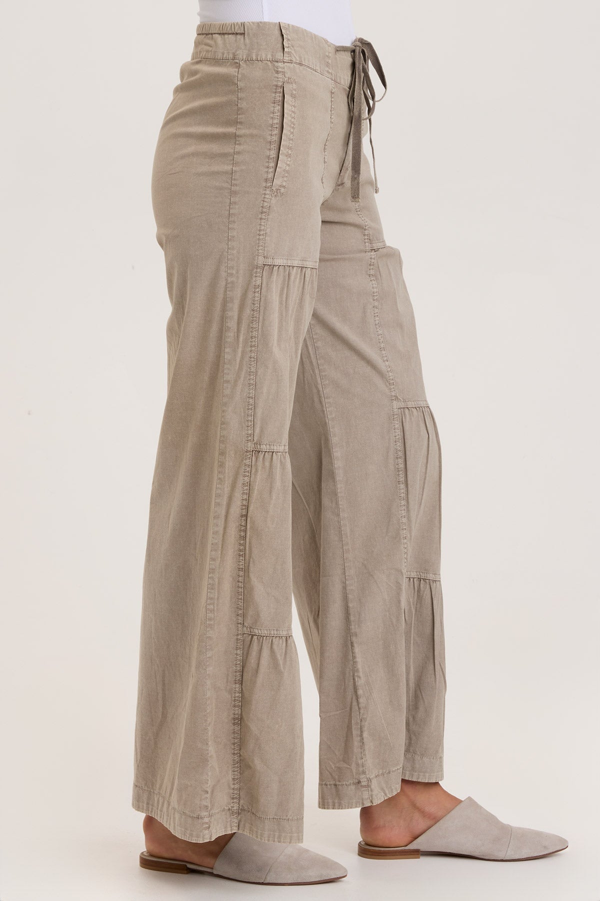Stylish Terraced Wide Leg Pants for Women - High Waisted Flowy Palazzo Trousers - Comfortable Office & Casual Wear