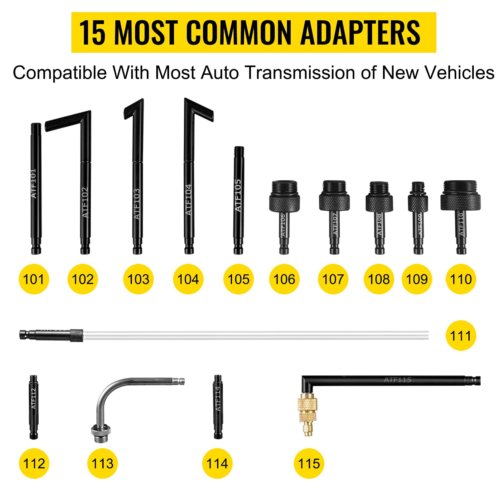 VEVOR 7.5L Manual Transmission Fluid Pump - 2 Gallon ATF Refill Kit with 15 Adapters for Automotive Fluid Transfer | Perfect for DIY Car Maintenance, Transmission Service & Fluid Replacement