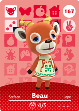 Beau Animal Crossing Amiibo Card Series 2 - Official Nintendo Collectible Trading Card for Animal Crossing New Horizons - Perfect for Gaming, Collecting & Gift Giving