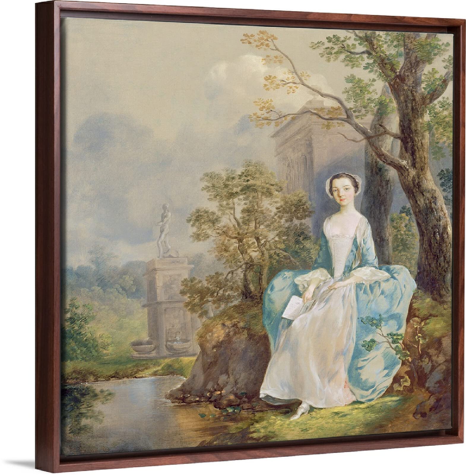 SYSMYXGS Easy Paint by Numbers Kit for Adults Beginners - DIY Acrylic Painting Set with Paints & Brushes on Oil Canvas - Thomas Gainsborough 'Girl with A Book in Park' Art - Perfect Home Decor Gift for Women, Relaxing Hobby & Wall Art for Living Room, Bedroom