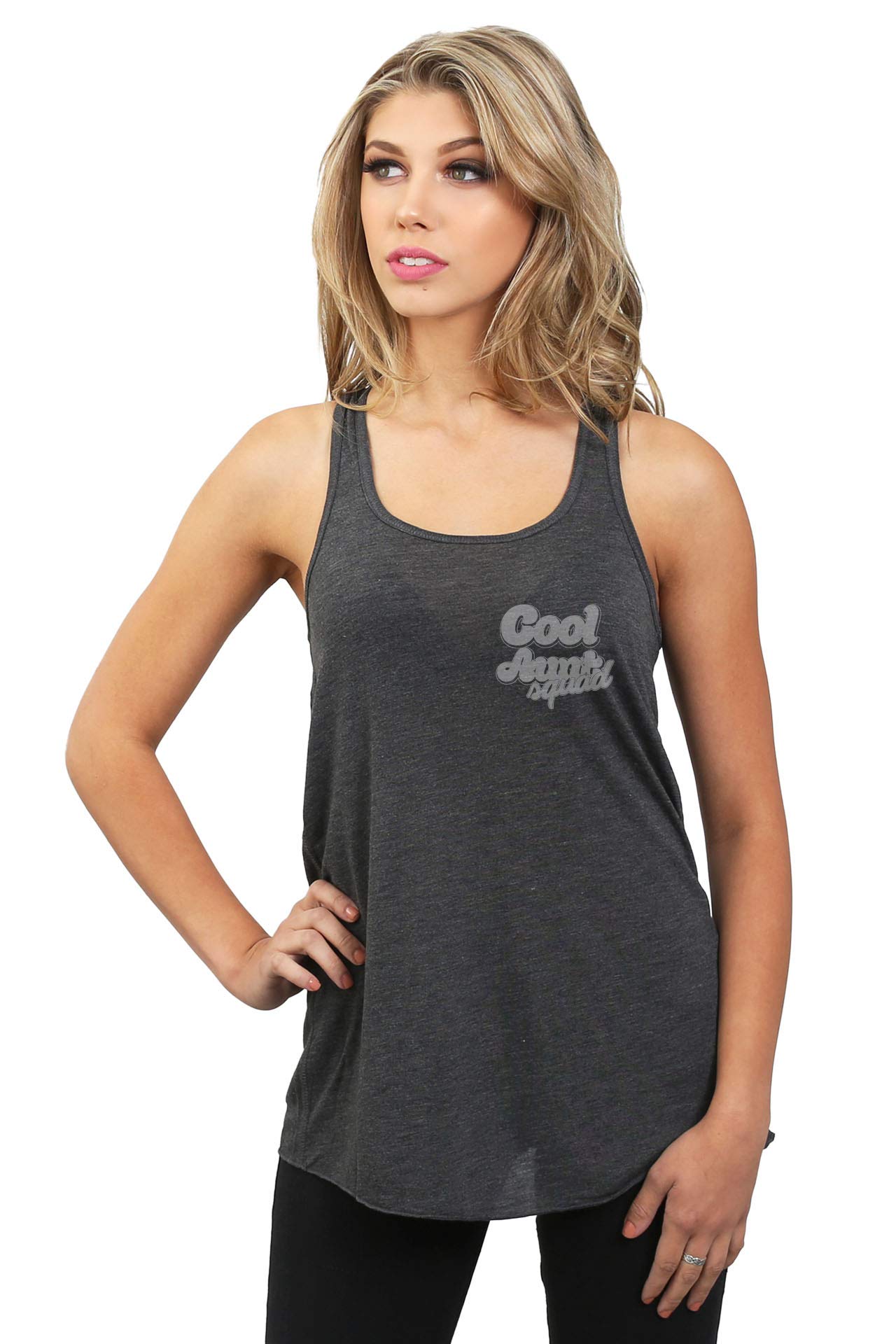 Cool Aunt Squad Women's Sleeveless Flowy Racerback Tank Top - Breathable Summer Casual Wear for Gym, Beach & Everyday Outfits