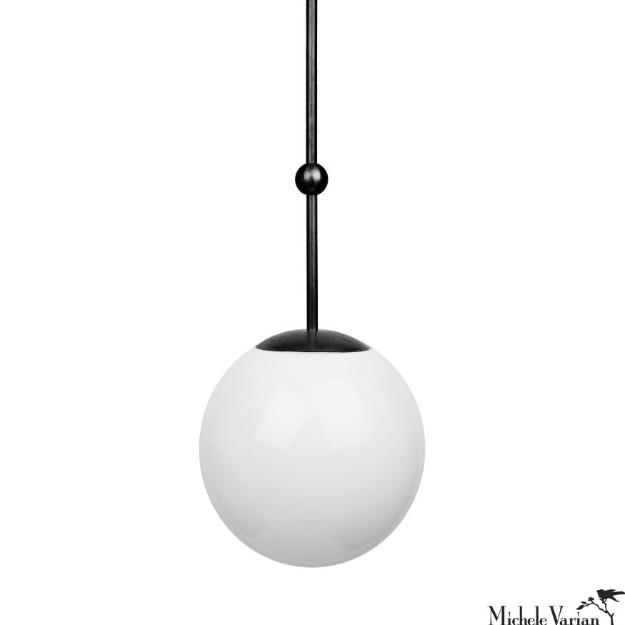 10 Inch Black Globe and Ball Pendant Light - Modern Ceiling Fixture for Dining Room, Kitchen, or Bedroom Lighting