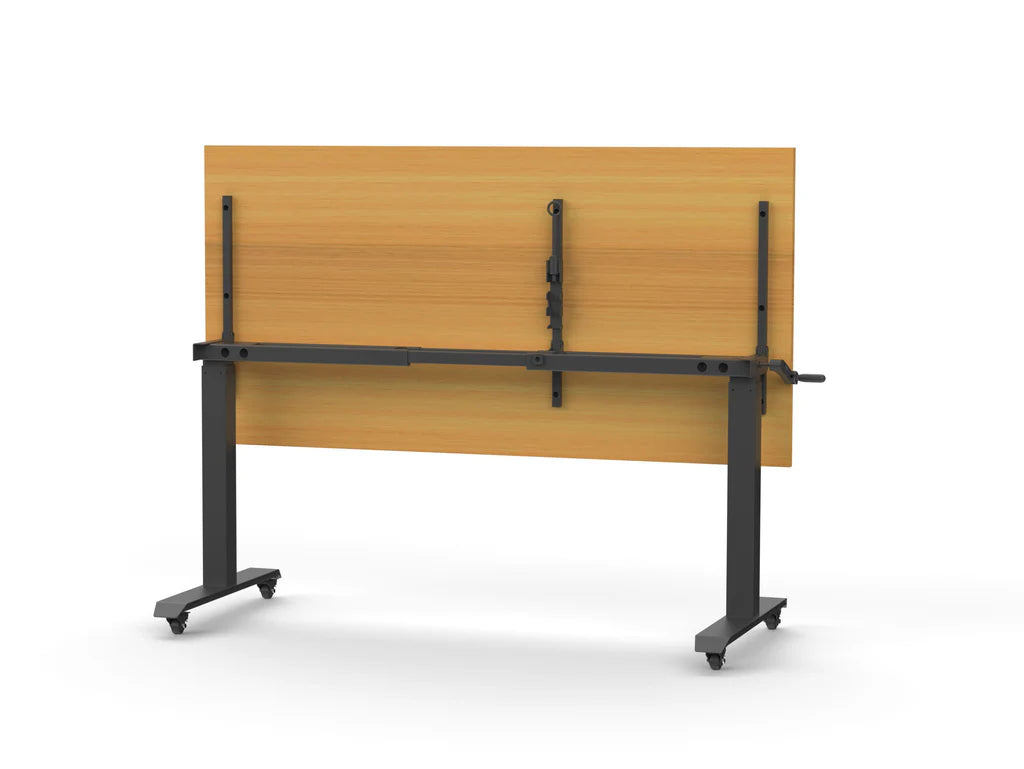Everest Crank Flip Top Table - Adjustable Height Folding Table for Home, Office & Outdoor Use - Perfect for Dining, Work & Camping