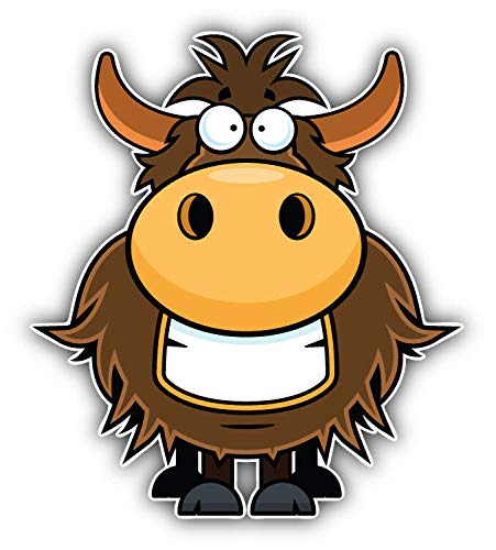Cartoon Yak Double-Sided Stainless Steel Keychain - Durable Key Ring Holder with Carabiner Clip for Keys, Car Finder & Everyday Use (Home, Office, Travel Accessories)