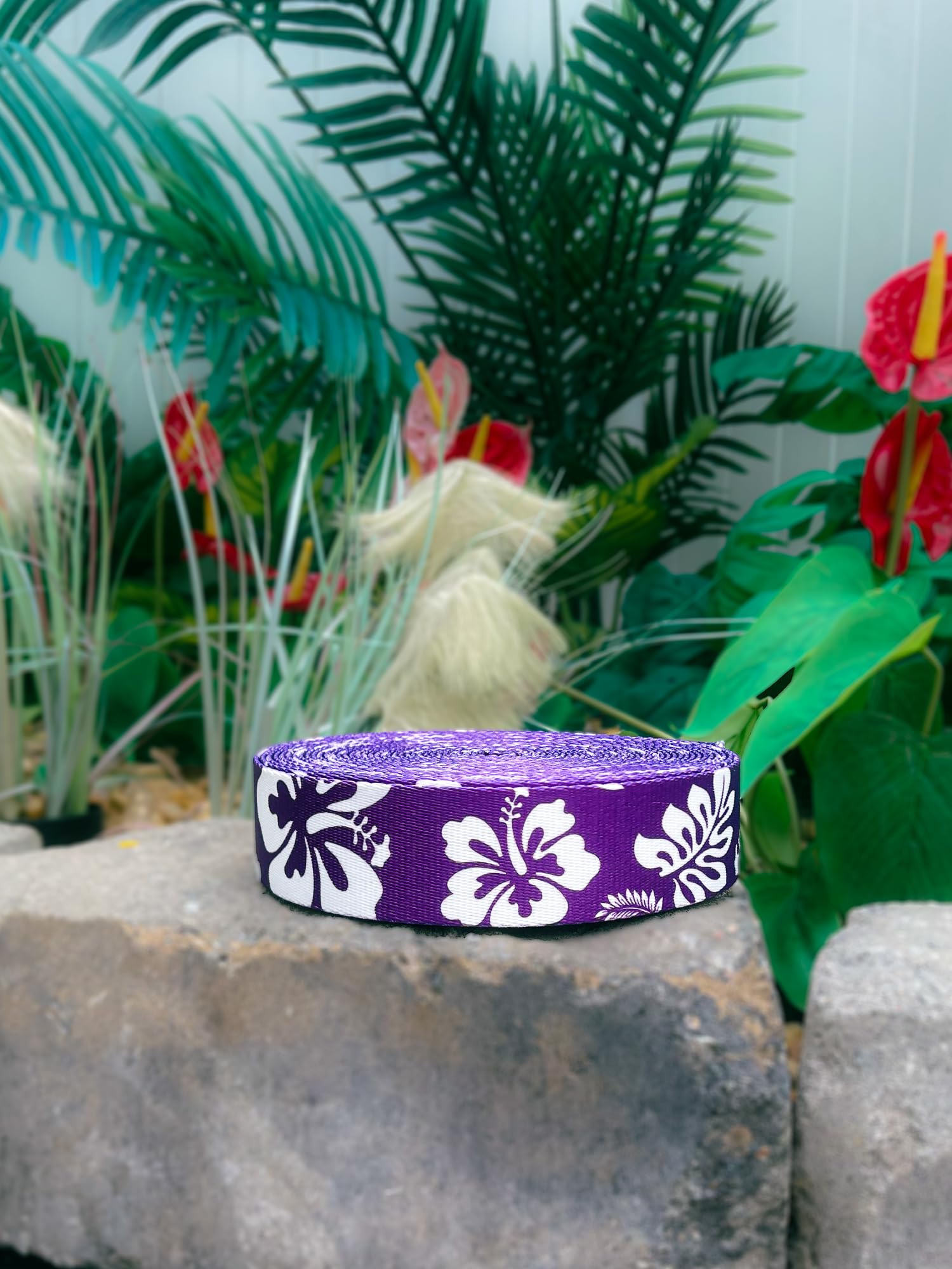 Country Brook Design - Purple Hawaiian Polyester Webbing for Bags, Belts & DIY Crafts | Durable & Vibrant Fabric Straps for Sewing Projects & Accessories