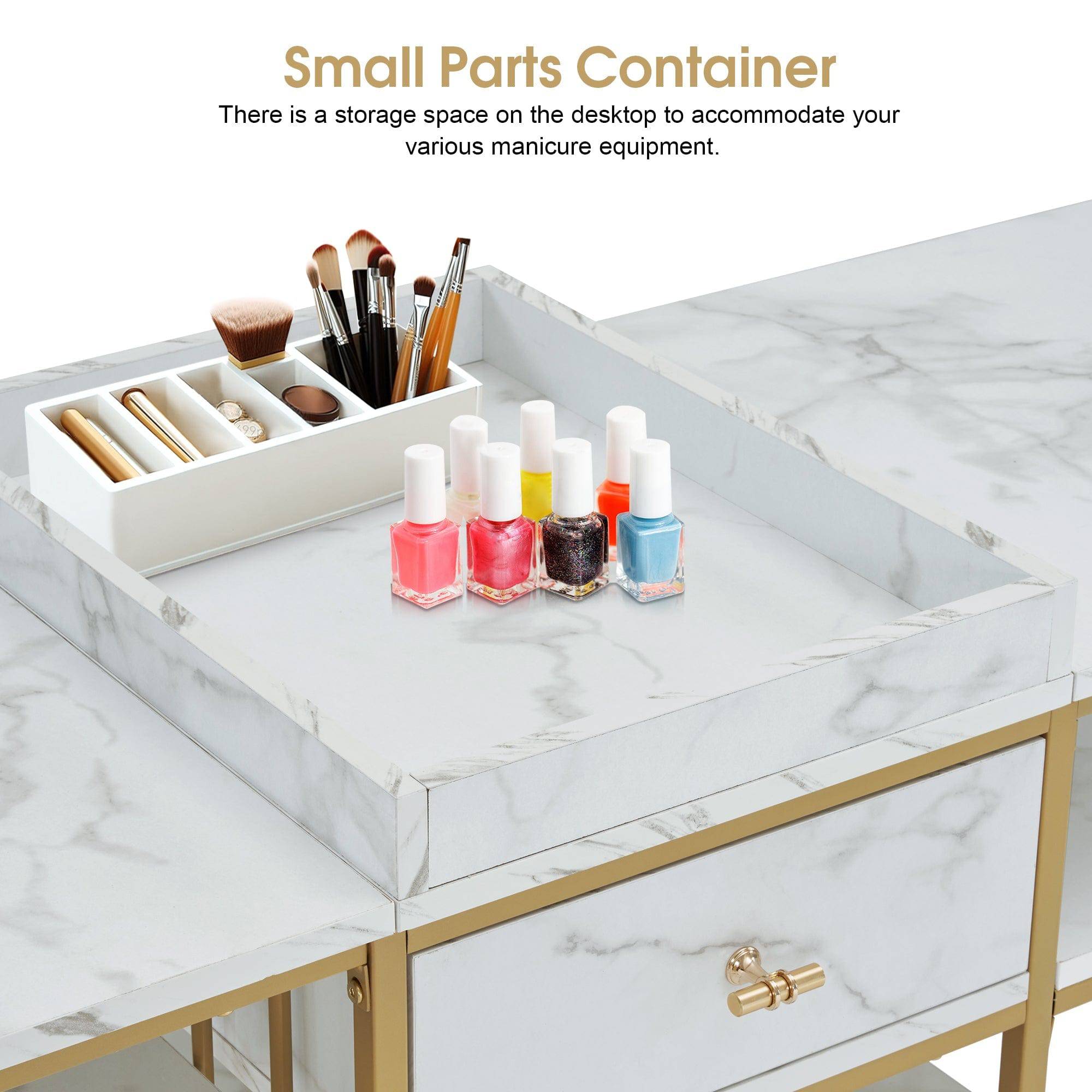 Premium Double Acetone Resistant Manicure Table - Professional Nail Salon Furniture for Pedicure & Manicure - Perfect for Nail Technicians & Home Salons