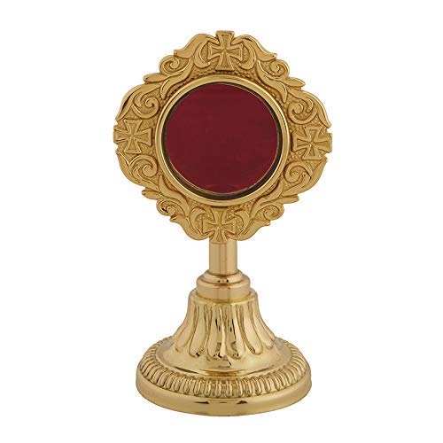 Authentic Christian Reliquary - Small Round Jerusalem Cross Pendant for Prayer & Devotion | Perfect for Gifts, Collectors & Religious Ceremonies