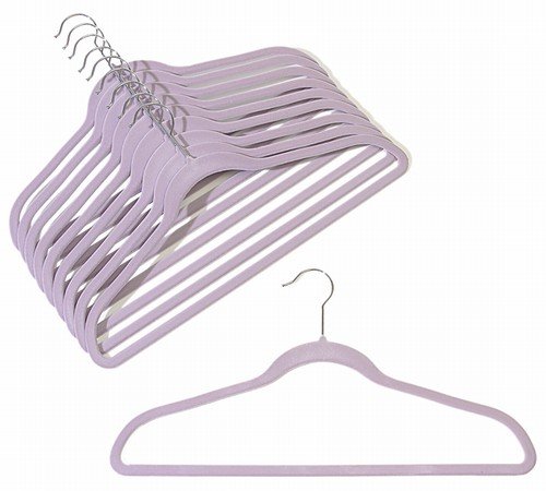 Ultra-Slim Velvet Shirt and Pant Hangers - Set of 100 - Lavender - Space-Saving Closet Organizer for Wardrobe Storage and Clothes Protection