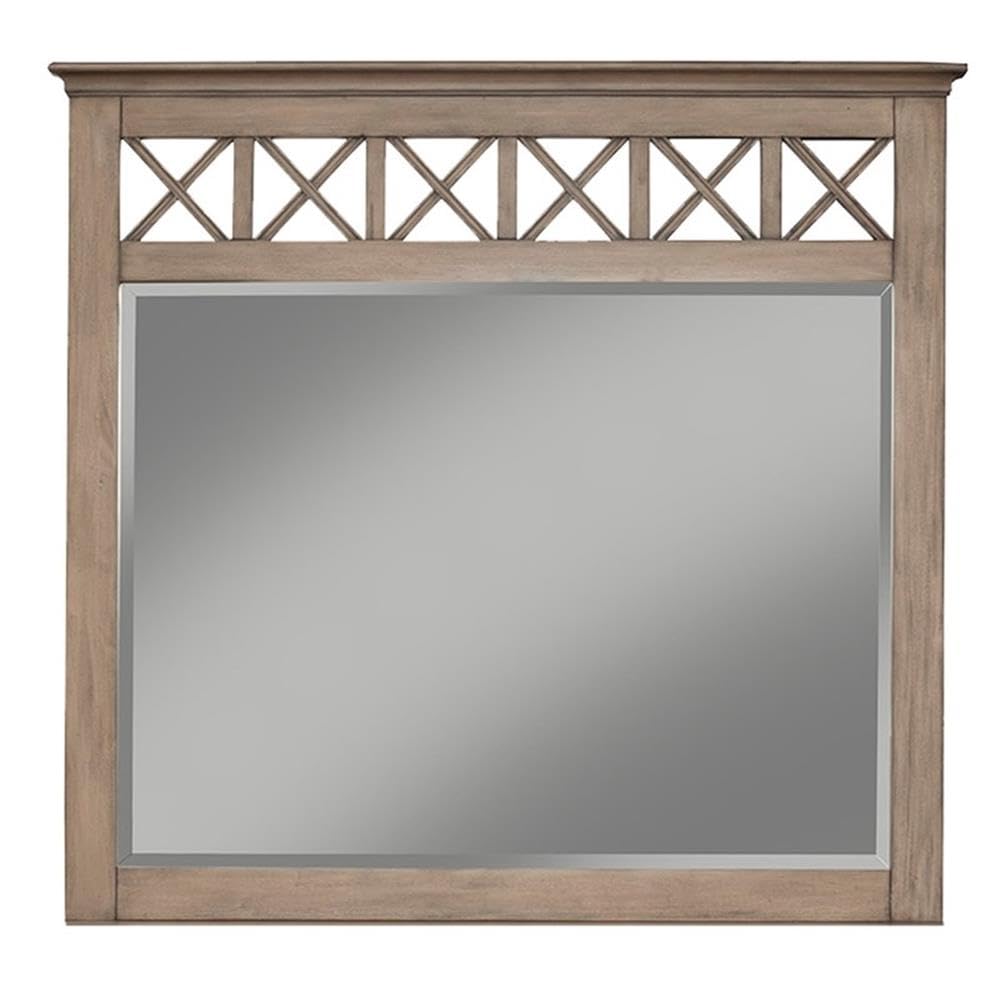 Alpine Furniture Potter Dresser Mirror - Standard Size, French Truffle Finish | Elegant Bedroom Dresser Mirror for Home Decor & Vanity Use