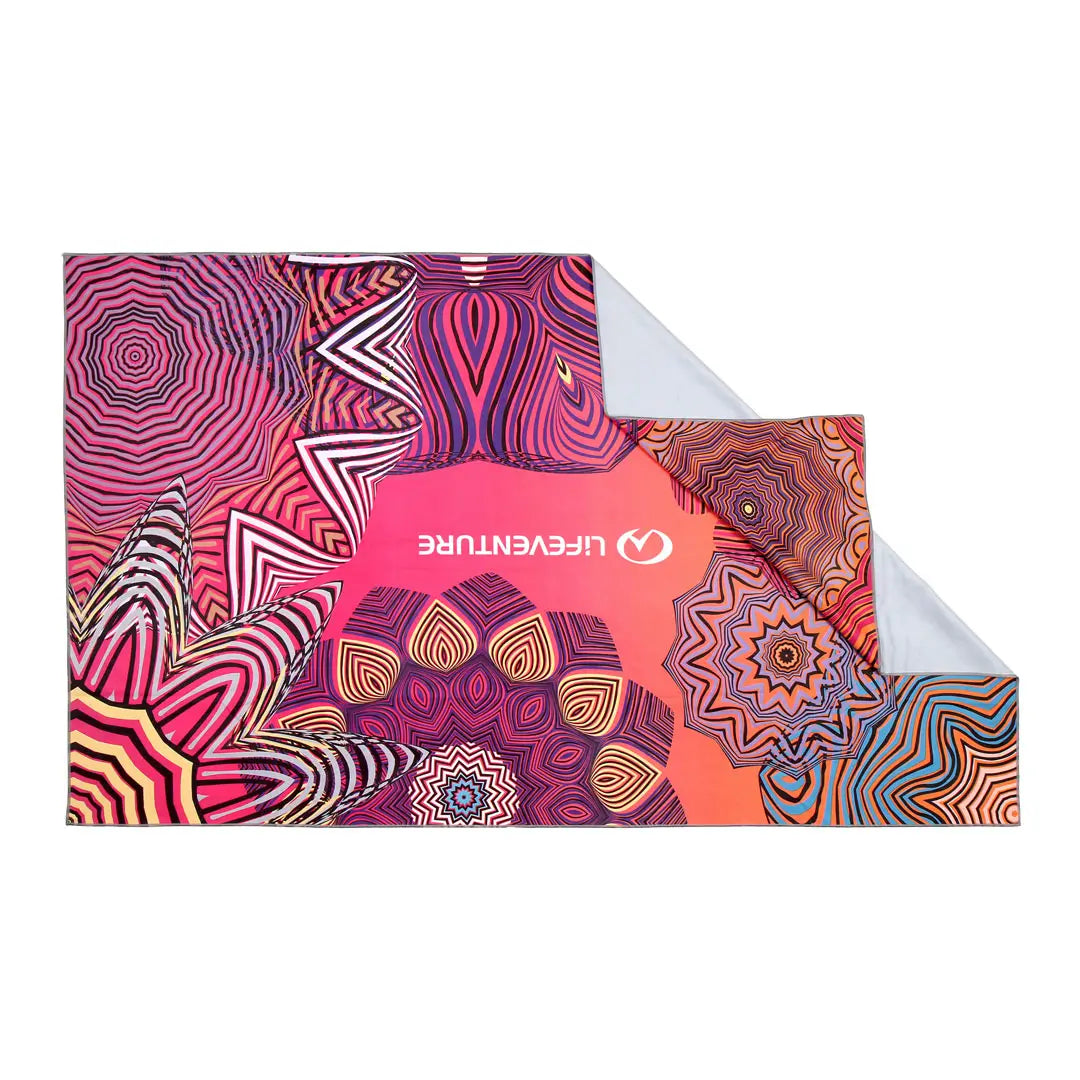 Lifeventure Soft Fiber Printed Travel Towels - Quick Dry, Lightweight & Compact for Camping, Hiking, Beach & Gym