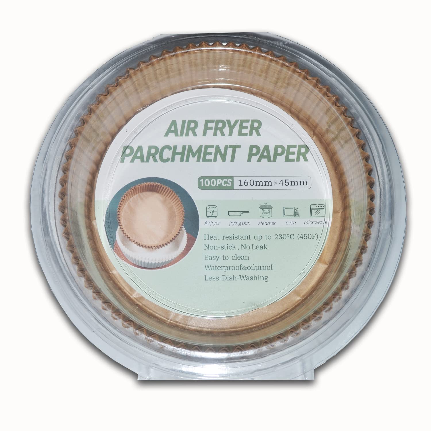 Non-Stick Air Fryer Parchment Paper Liners - 100pcs Round Disposable Food Grade Baking Sheets, Oil & Water Resistant for Healthy Cooking | Perfect for Air Fryer, Oven, Toaster & Microwave Use