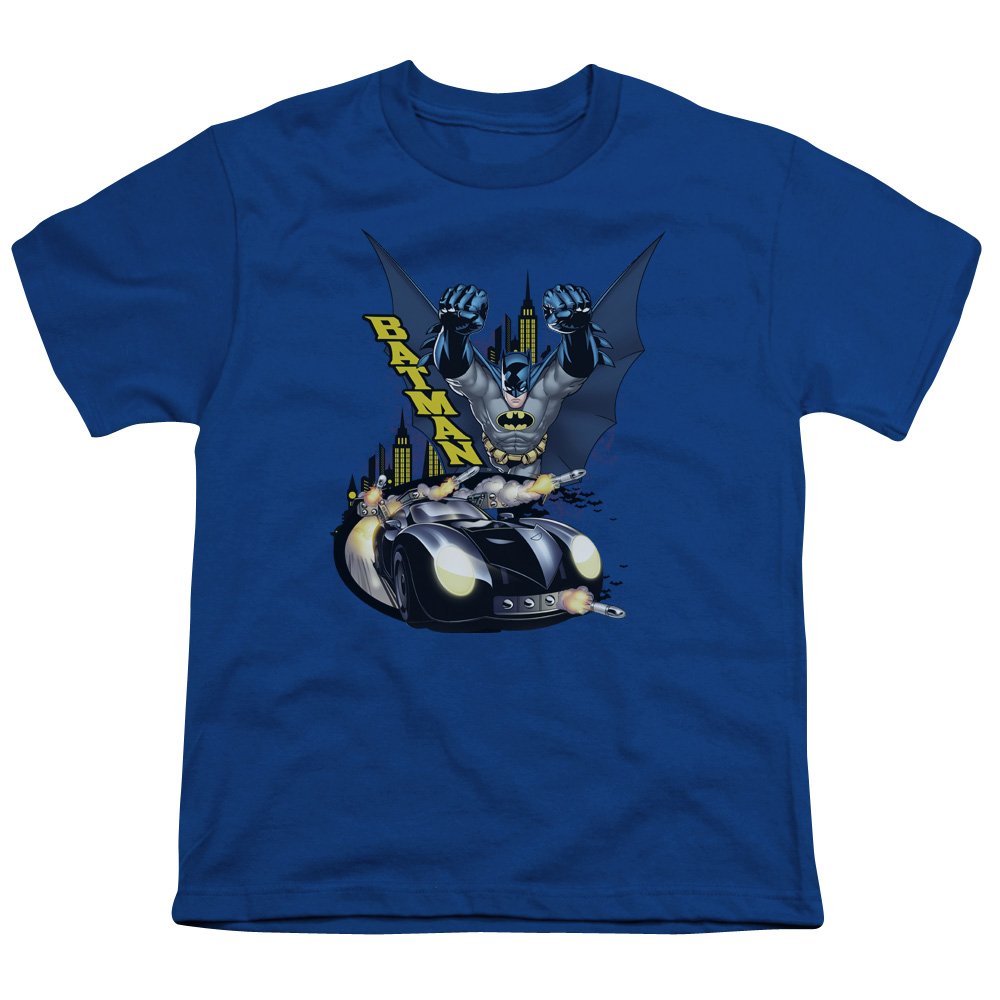 Batman by Air & by Land Unisex Youth T-Shirt - Superhero Graphic Tee for Kids & Teens - Perfect for Cosplay, Birthday Gifts & Casual Wear