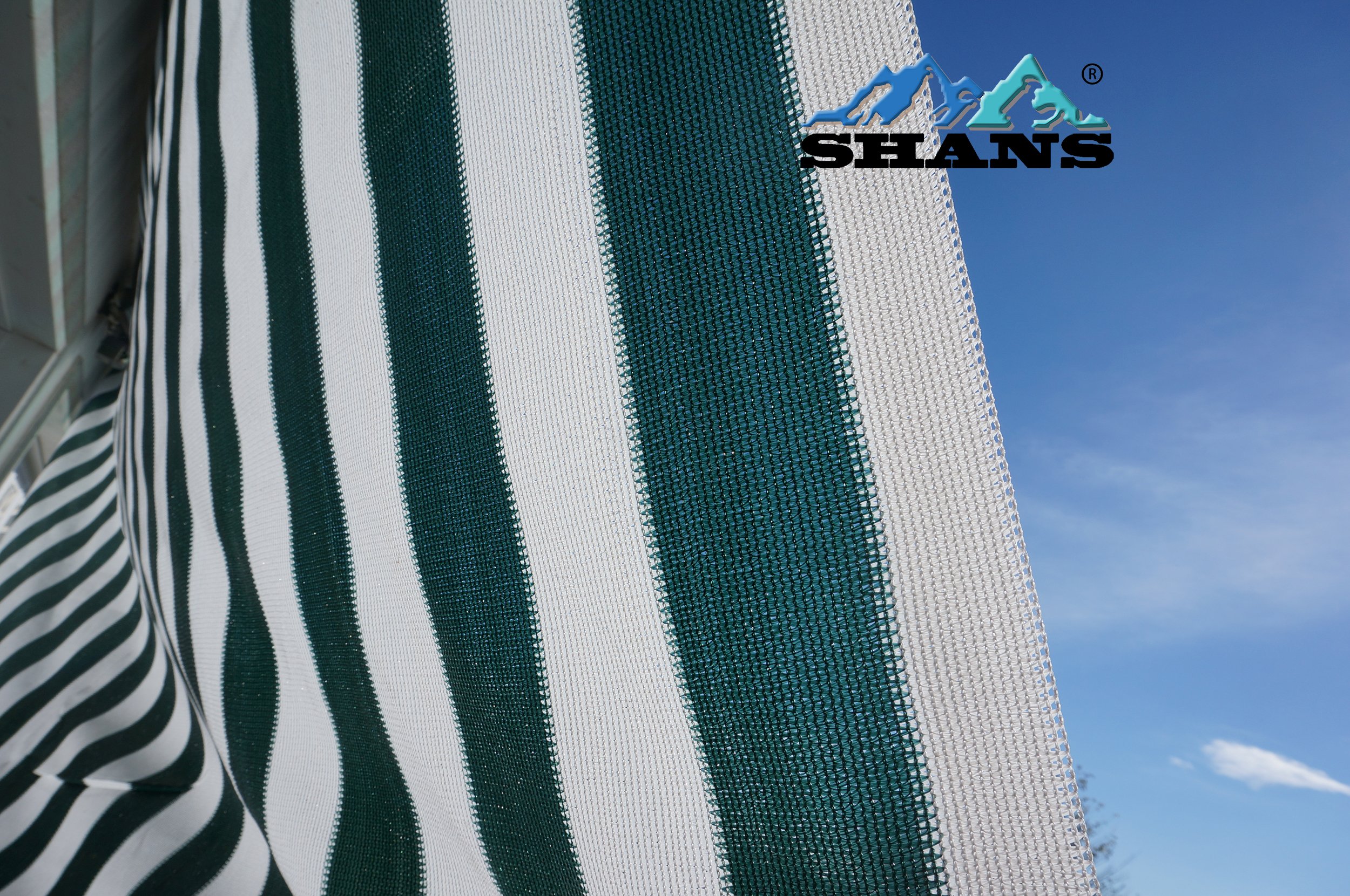 SHANS 90% UV Block Shade Sail DIY Kit with Free Clips - Green & White 12ft x 50ft - Perfect for Patio, Garden, Poolside, and Outdoor Sun Protection