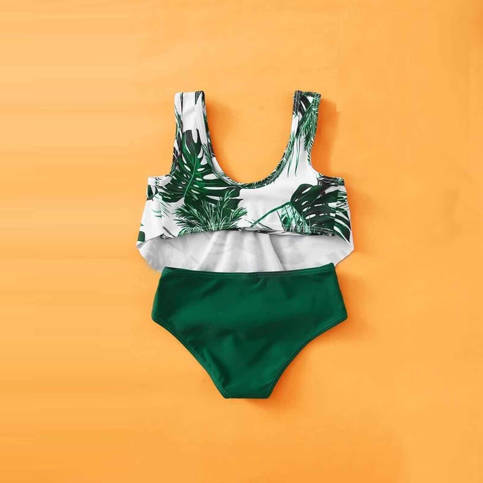 Girls Floral Ruffle Bikini Swimwear Set - Two Piece Bathing Suit for Kids 8-14 Years | Beach, Pool & Summer Vacation Outfit