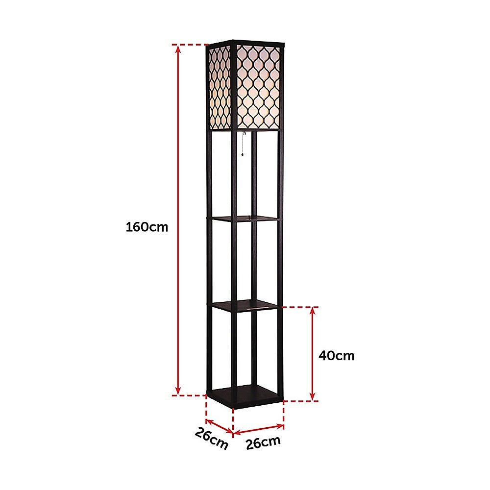 Modern Floor Lamp with Open Shelves & Diffused Shade - Perfect for Living Room, Bedroom, or Office Lighting