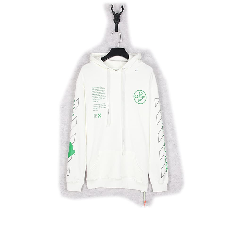 HIP HOP Green Off-White Letter Printed Arrow Graphic Hoodie - Streetwear Unisex Pullover for Men & Women | Perfect for Urban Fashion, Casual Wear & Hip Hop Culture