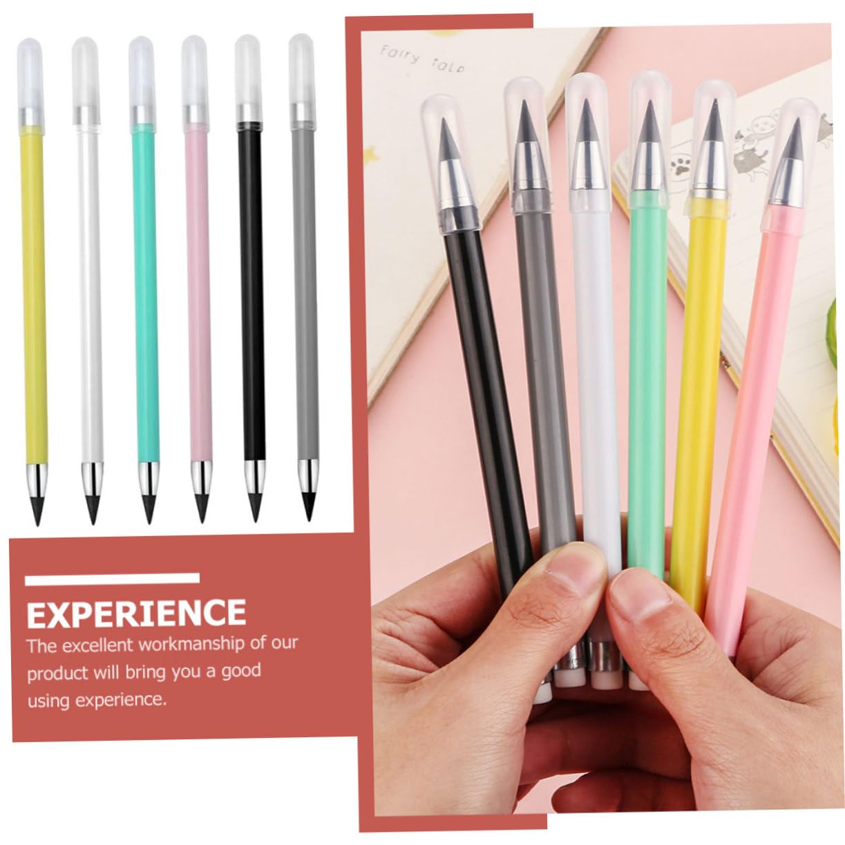 DIYEAH 24 Pcs Eternal Inkless Pencils - No Sharpening Engraved Writing Pencils for Kids, Students & Artists - Perfect for School, Office, Sketching & Creative Drawing Supplies