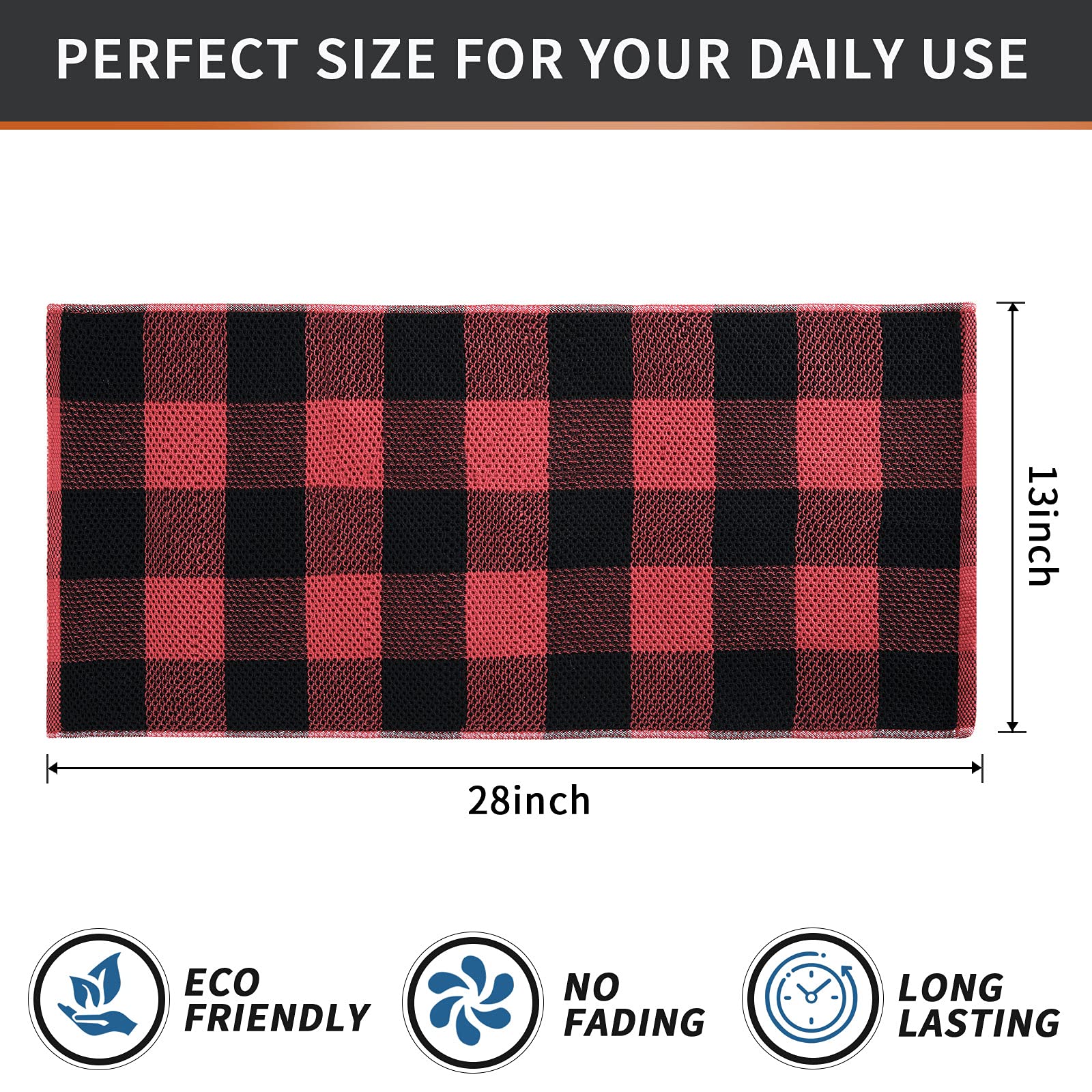 Premium 100% Cotton Waffle Weave Kitchen Towels - Super Soft & Absorbent Buffalo Check Dish Towels (13